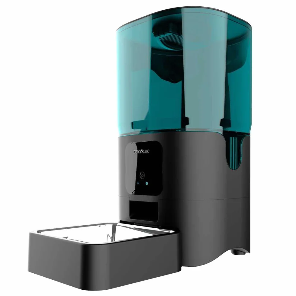 Cecotec Comedero Dispensador Automático para Mascotas con Control WiFi Pumba 6000 Purrfect Meal Smart. 6 litros de Capacidad, Control de Porciones, Comida de hasta 10mm, Cuenco de Acero INOX