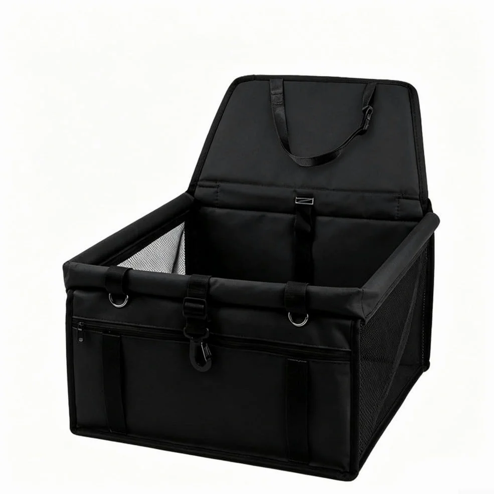 Funda plegable para asiento de coche para perros, bolsa de transporte Oxford impermeable con malla transpirable, transportador de mascotas para coches, bolsa de viaje plegable para perros, organizador
