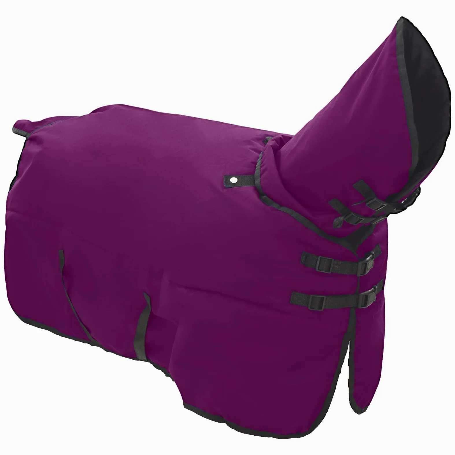 Manta para caballo de poliéster verde oscuro y negro, 75 cm, impermeable, con cierre de pecho ajustable y correa cruzada, para establo, sauce, exterior, manta protectora transpirable