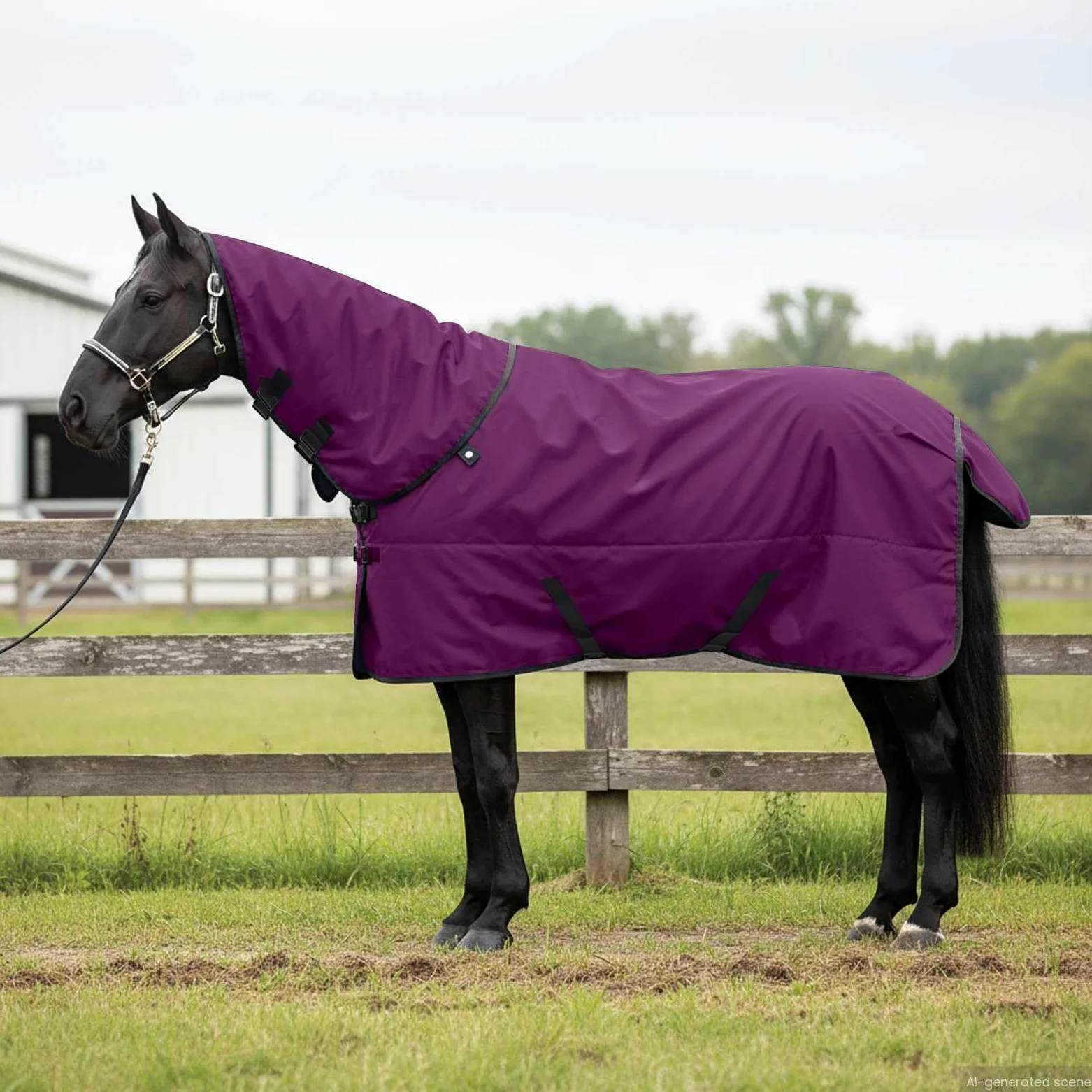 Manta para caballo de poliéster verde oscuro y negro, 75 cm, impermeable, con cierre de pecho ajustable y correa cruzada, para establo, sauce, exterior, manta protectora transpirable