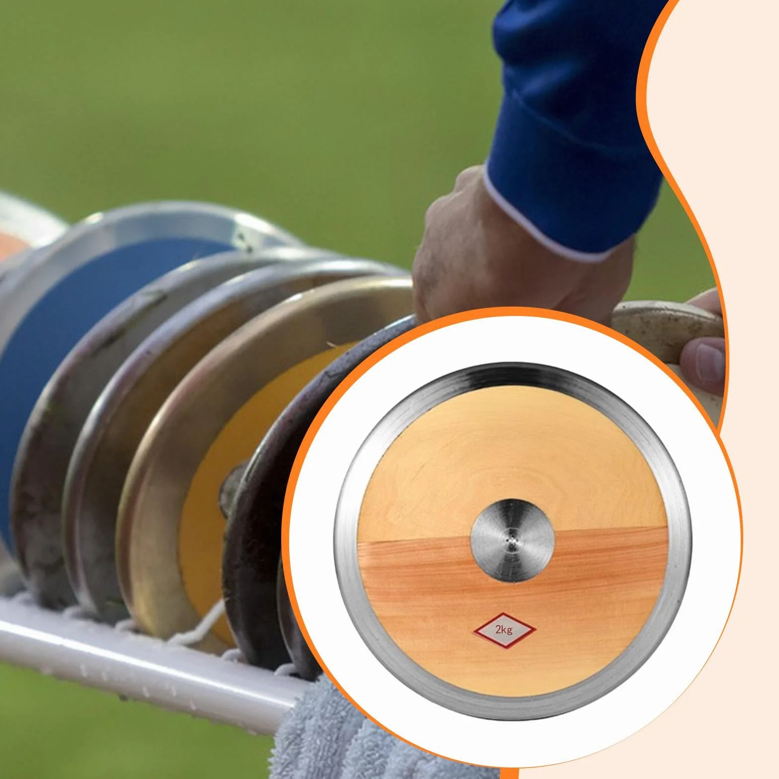 Disco Lanzamiento Madera Entrenamiento Deportivo Pista Campo Equilibrio