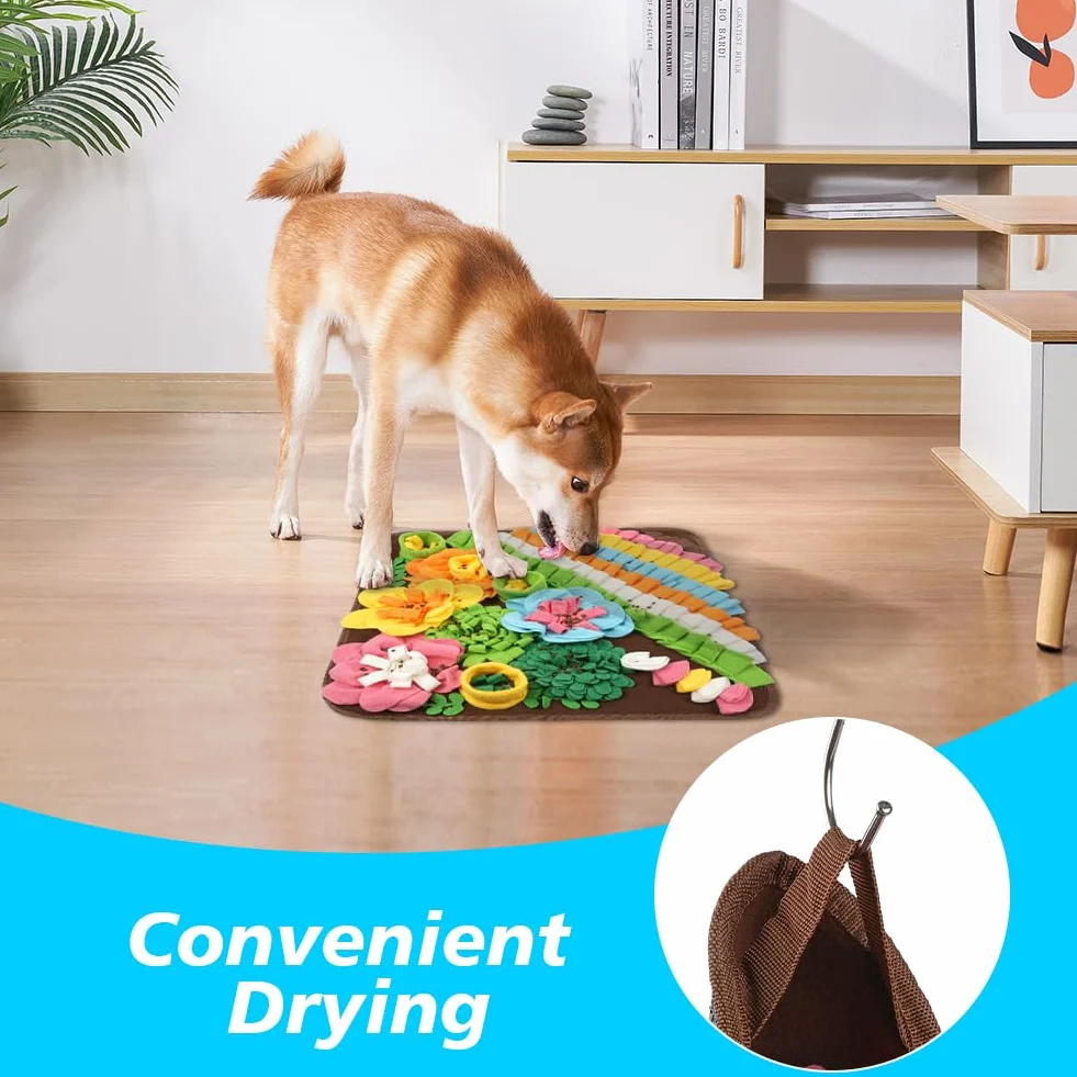 OSDUE Alfombra Olfativa Perros, 50cm Lavable a Máquina Snuffle Mat para Perros Portátil Interactiva Almohadilla Olfatear Mascotas Estera de Alimentación Lenta para Mascotas Entrenamiento de Forrajeo