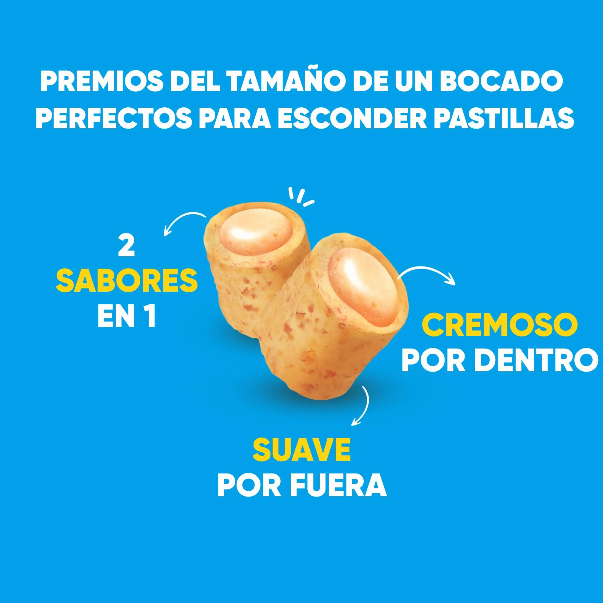 INABA Churu Fun Bites Snack para Gatos, bocados de Pollo con corazón de atún – 8 Paquetes de 12 g – Suave y cremoso – Comida para Gatos sin conservantes ni colorantes Artificiales, sin Granos