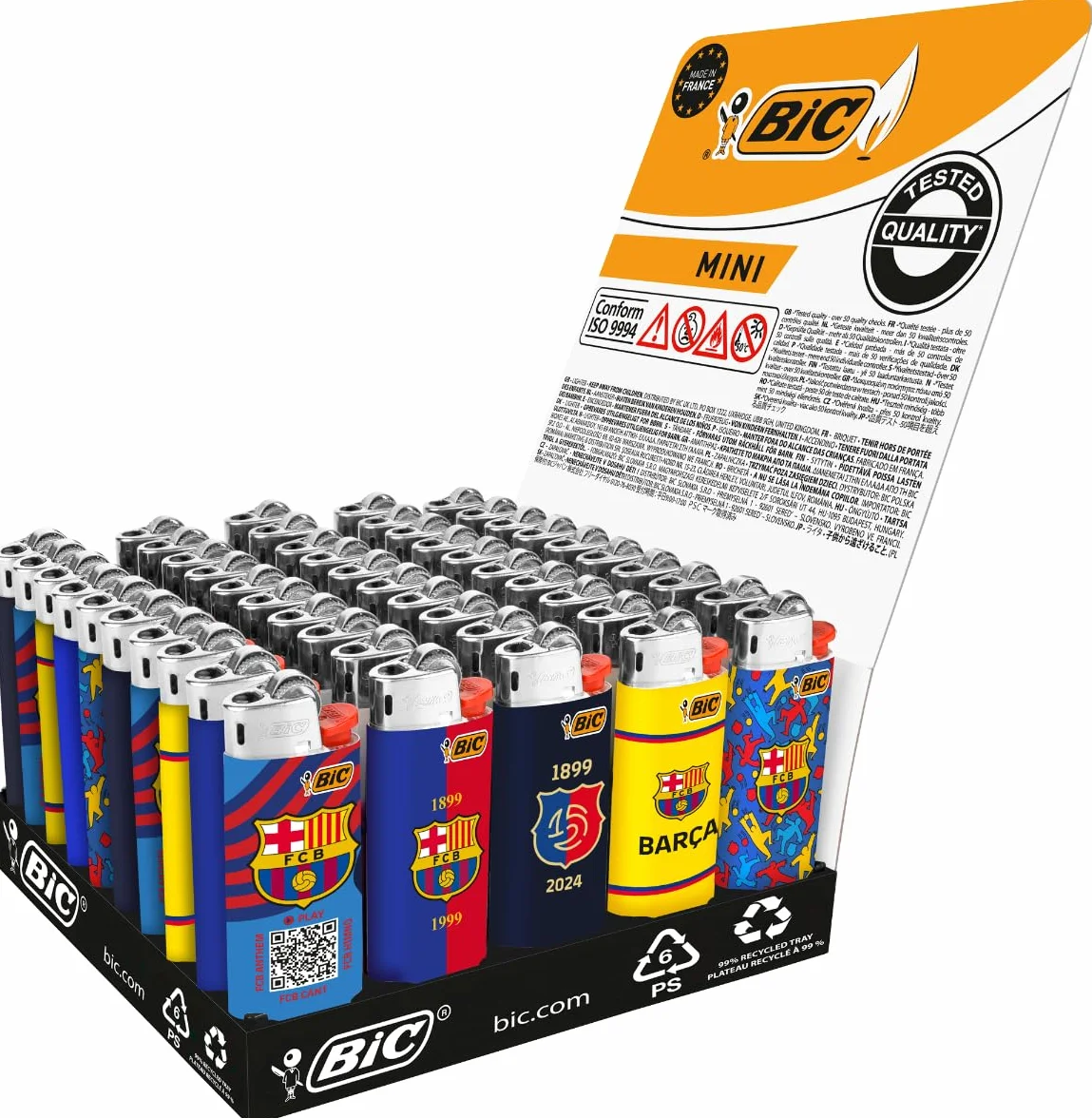 BIC Mini encendedores FC Barcelona Serie B 50 sztuk