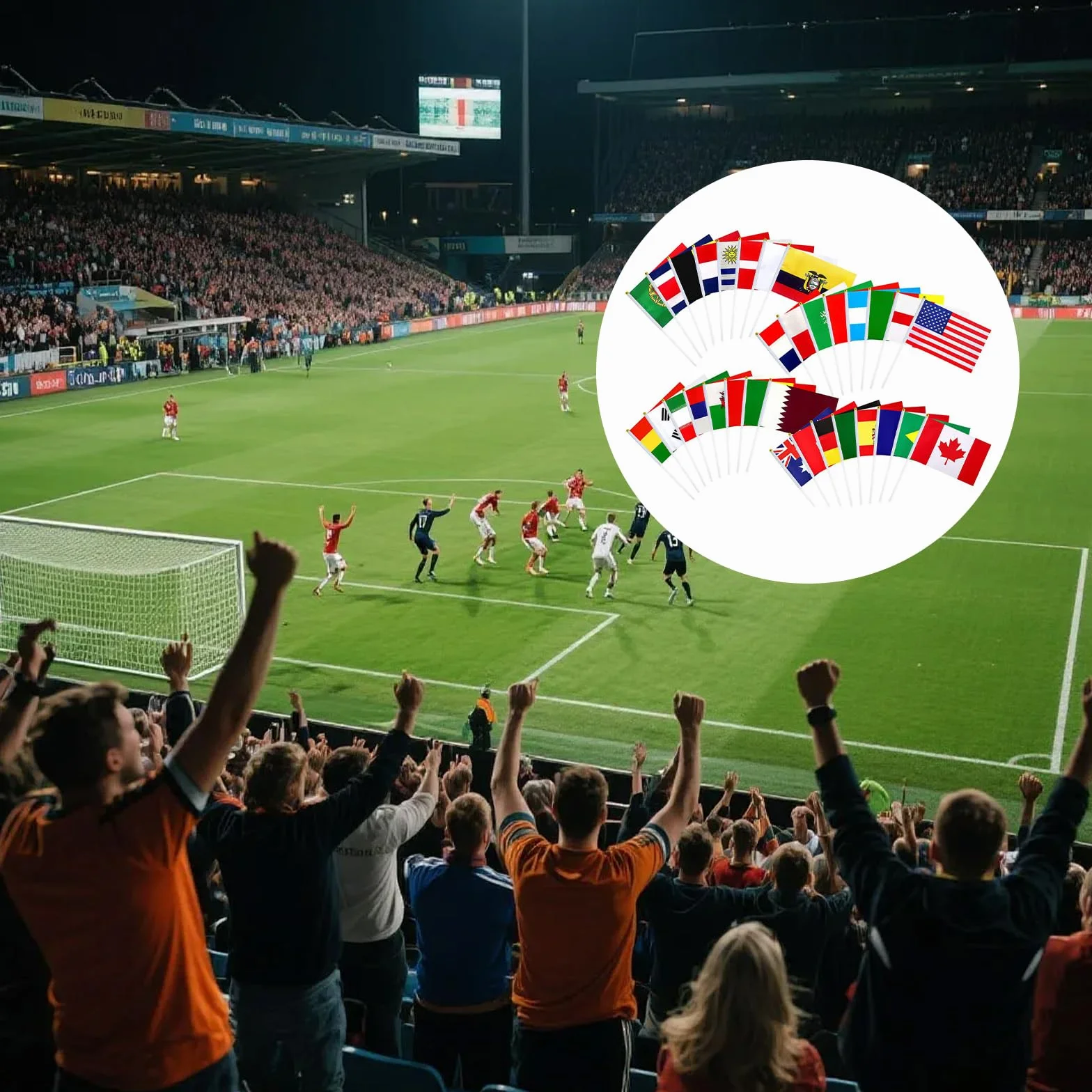 48 banderas de países pequeñas de mano doble cara para Mundial de Fútbol 2026