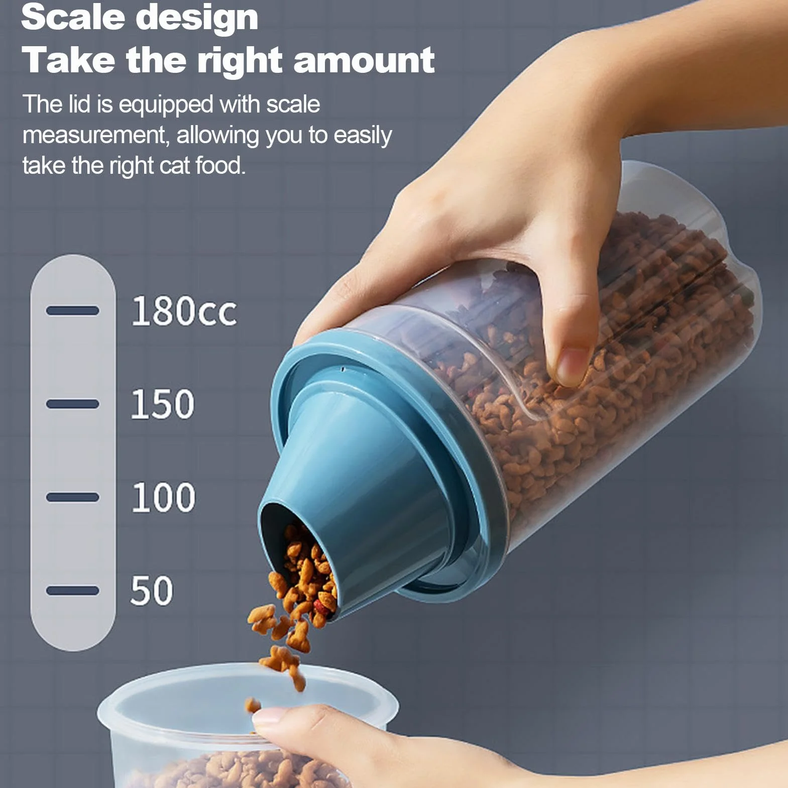 Contenedor hermético de almacenamiento para alimentos para mascotas, dispensador de aperitivos para cachorros de 1000 ml, perfecto para almacenamiento de alimentos secos en casa, viajes y