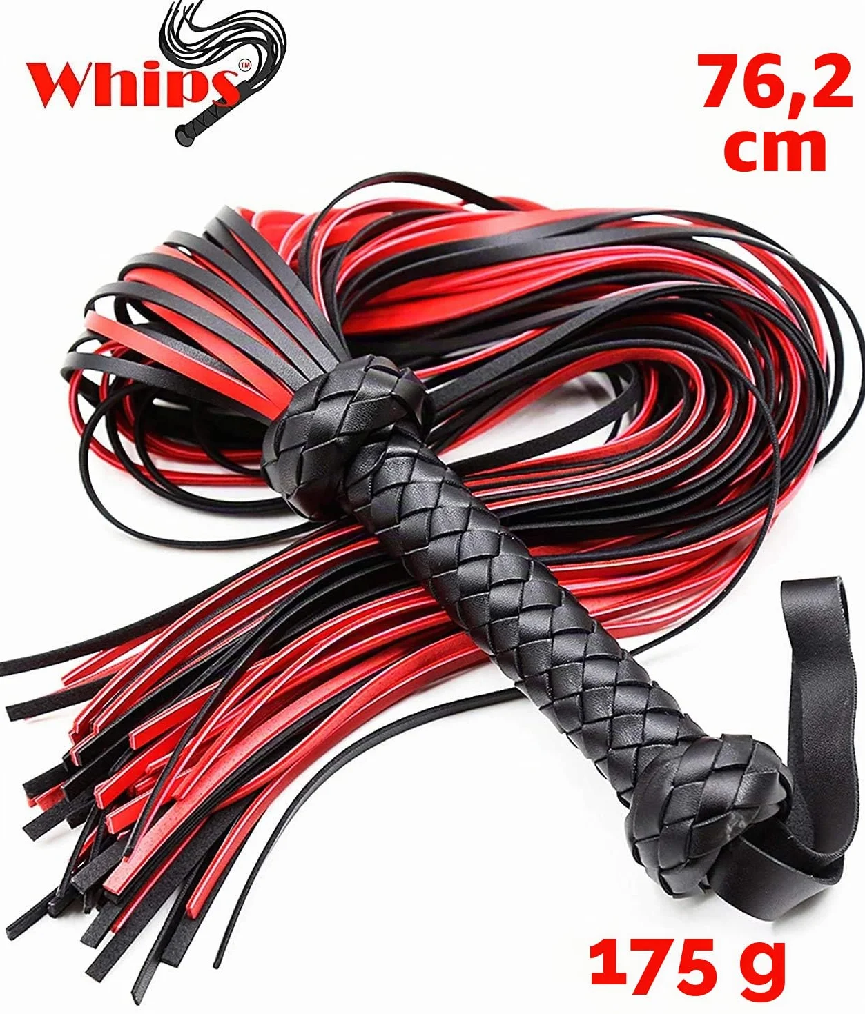 Fusta de Caballo de Cuero Rojo 76 cm - Fusta Ecuestre para Montar