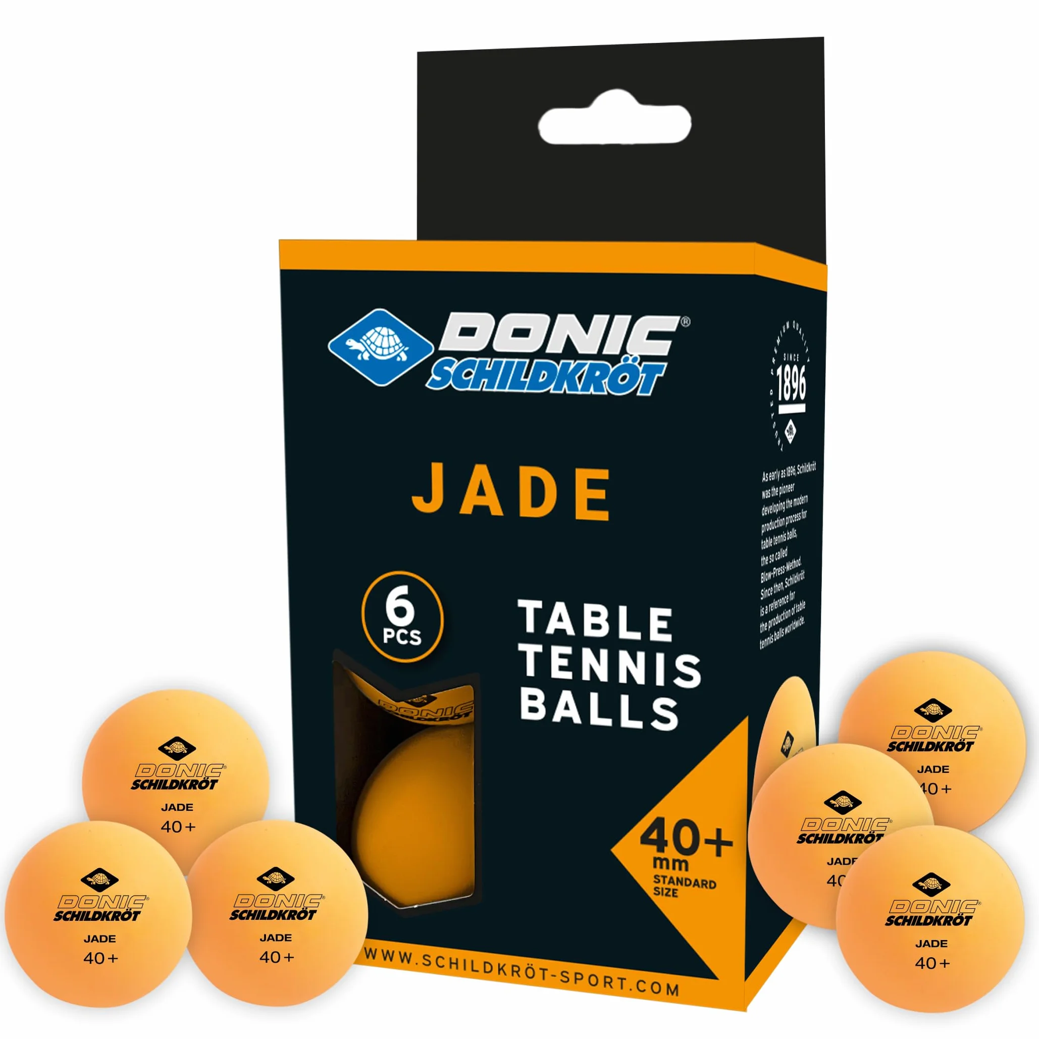 Donic-Schildkröt Pelota de Tenis de Mesa Jade, Calidad Poly 40+