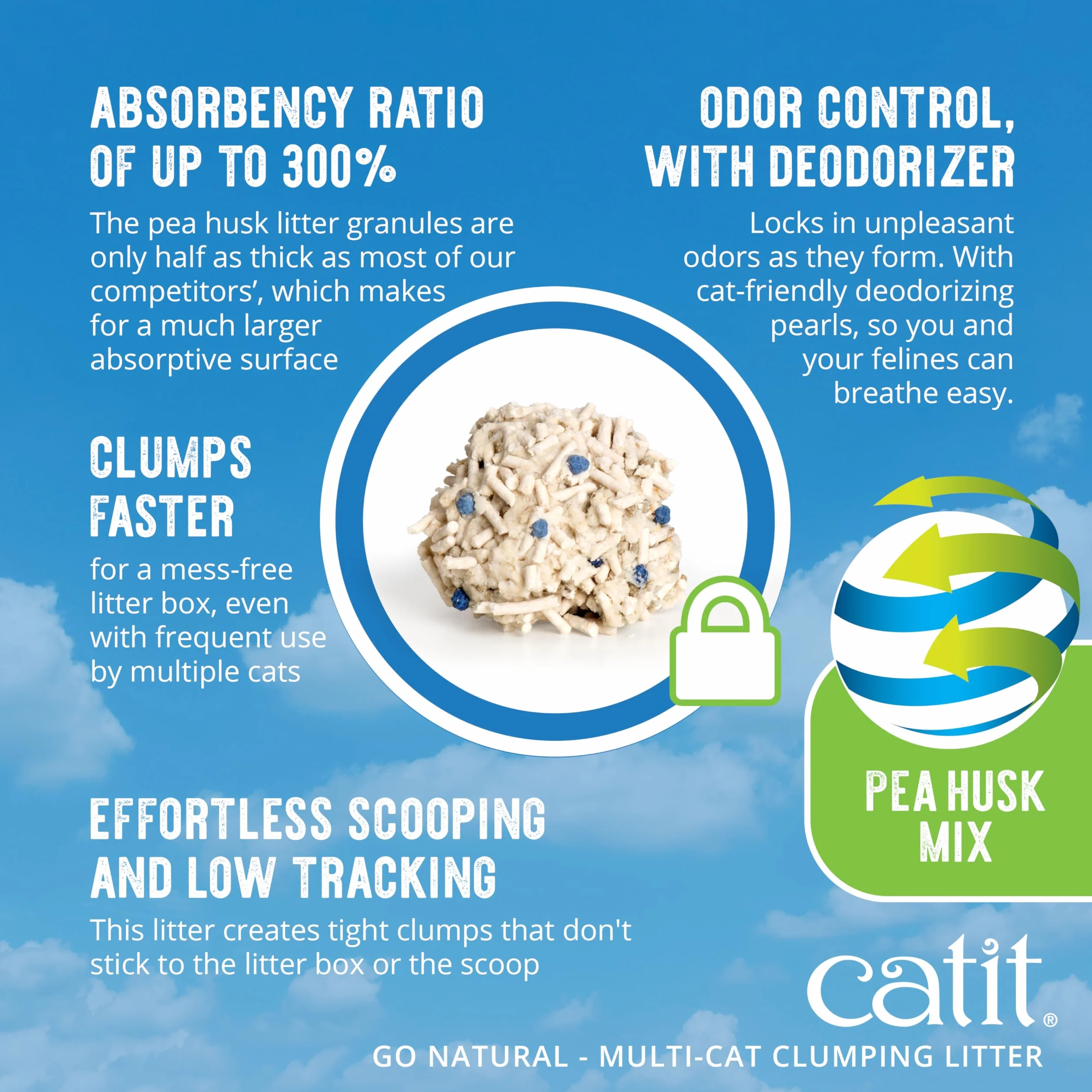 Arena Aglomerante Mix para Muchos Gatos Catit Go Natural