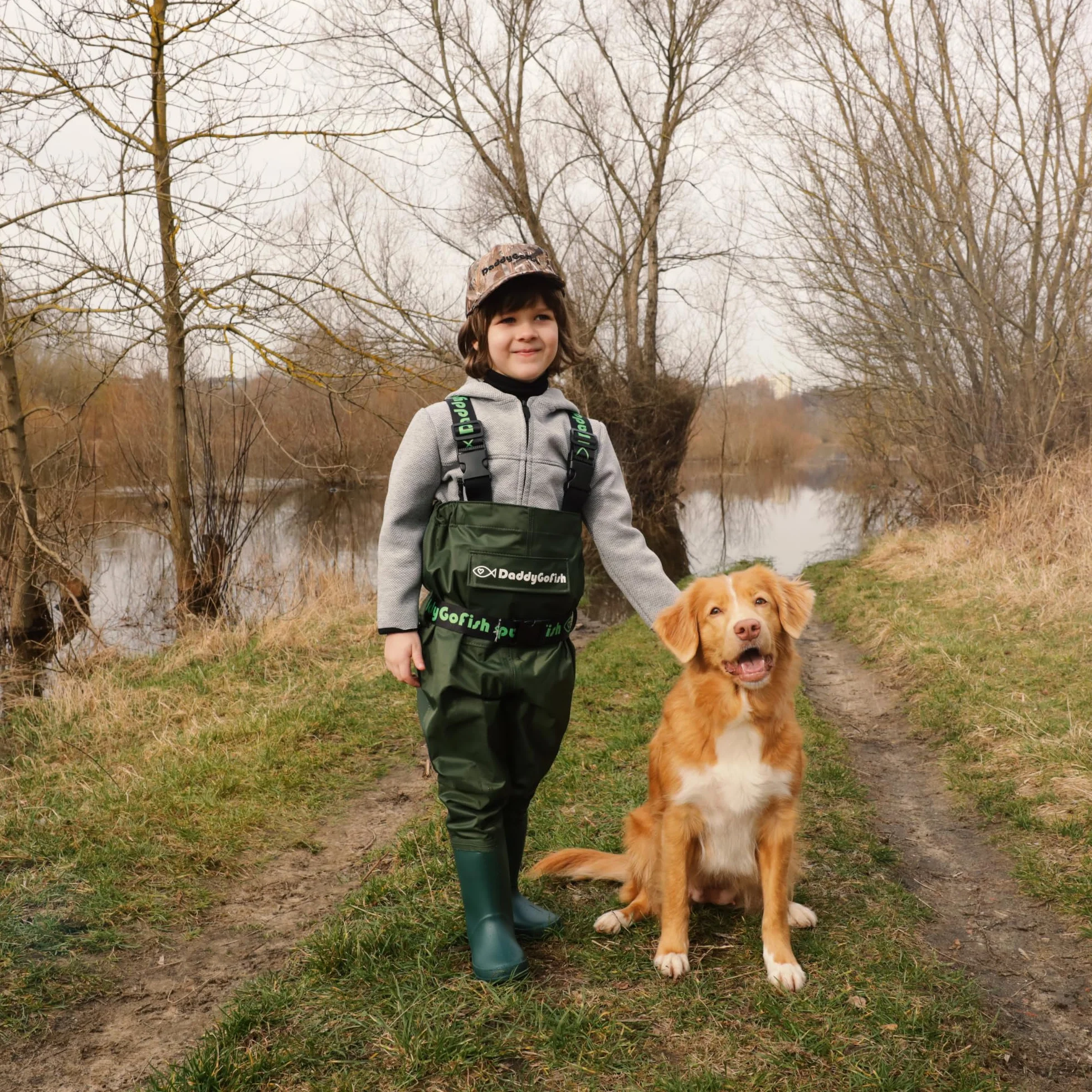 DaddyGoFish Vadeadores de Pecho para Pesca y Caza con Bolsillo y Colgador