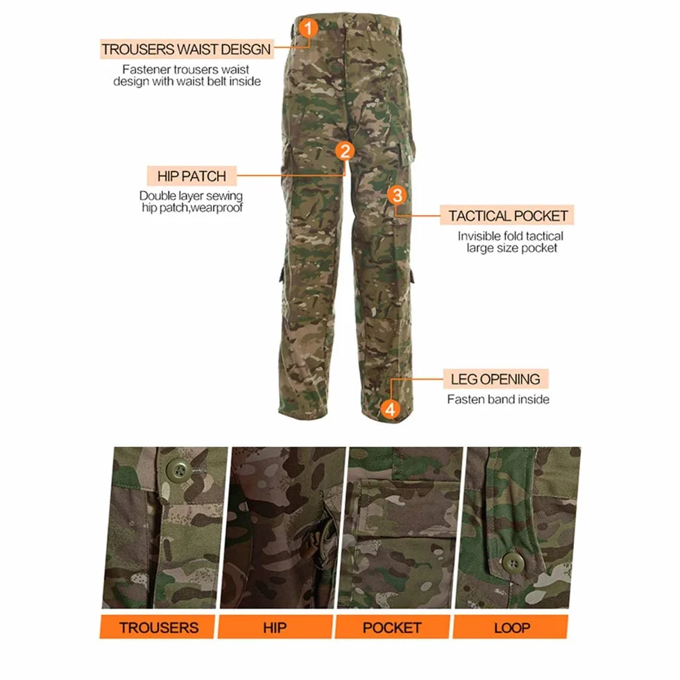 YUSHOW Militar Traje Hombre Airsoft Chaleco Manga Larga Pantalones Uniforme Caza Paintball BDU