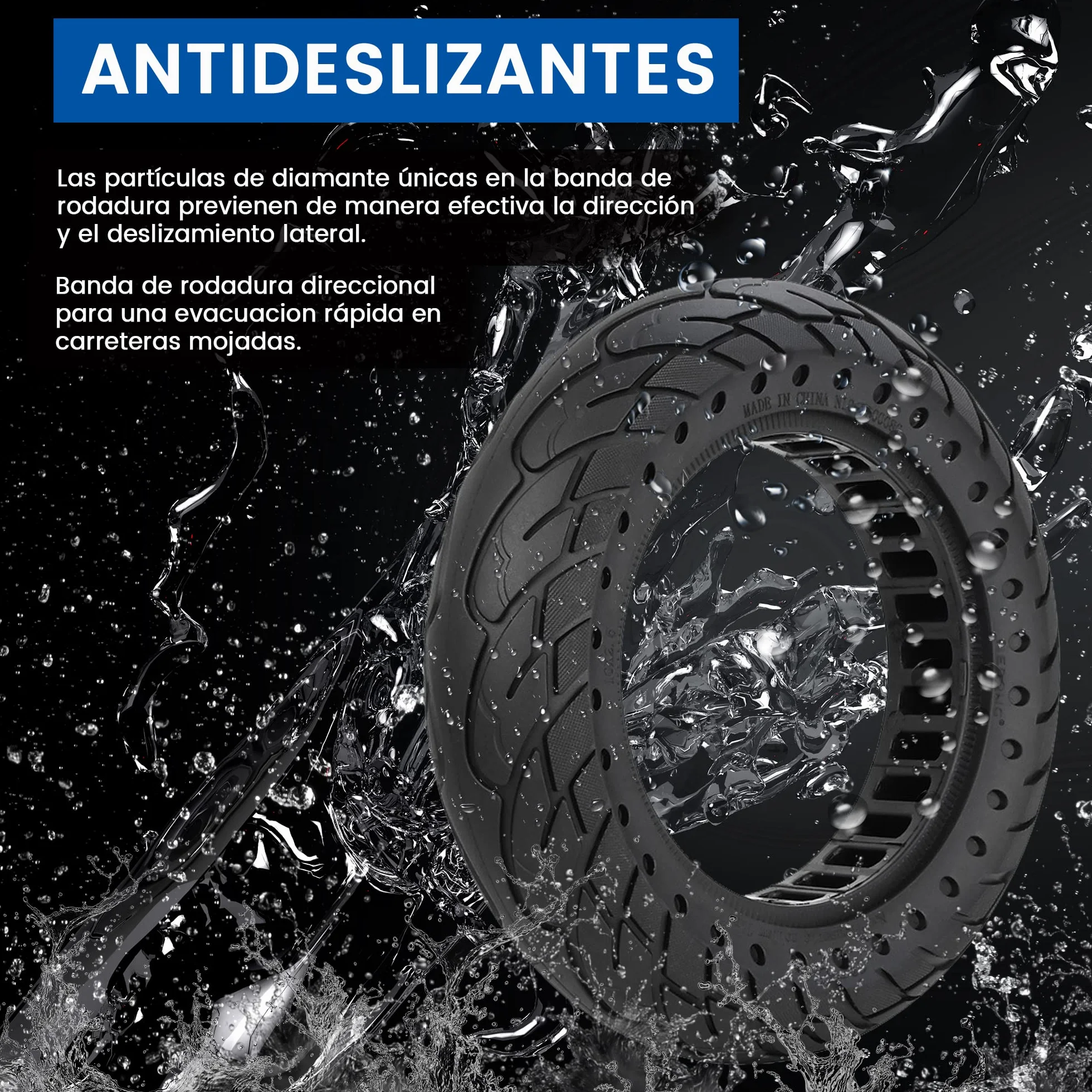 Ruedas Macizas 10x2.125 Antipinchazos Compatible con Xiaomi 4 Lite, Smartgyro Ziro, Vivobike S2 Max, Navee V25i Pro (2uds)