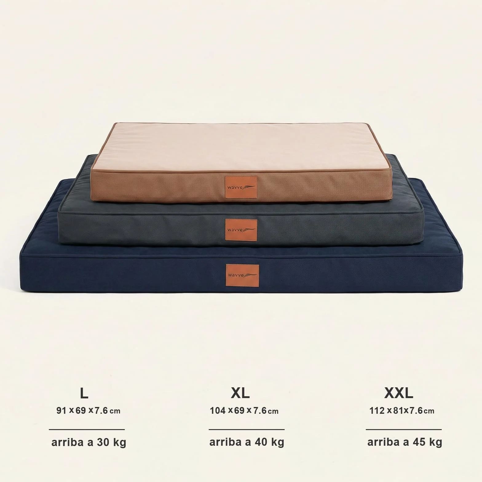 WAVVE Cama Perro Extra Grande Ortopédica 112x81x7.6 cm, Colchon Perro Desenfundable Impermeable Lavable Irrompible, Cama Can con Espuma De Caja De Huevos, Dog Bed XL, Gris