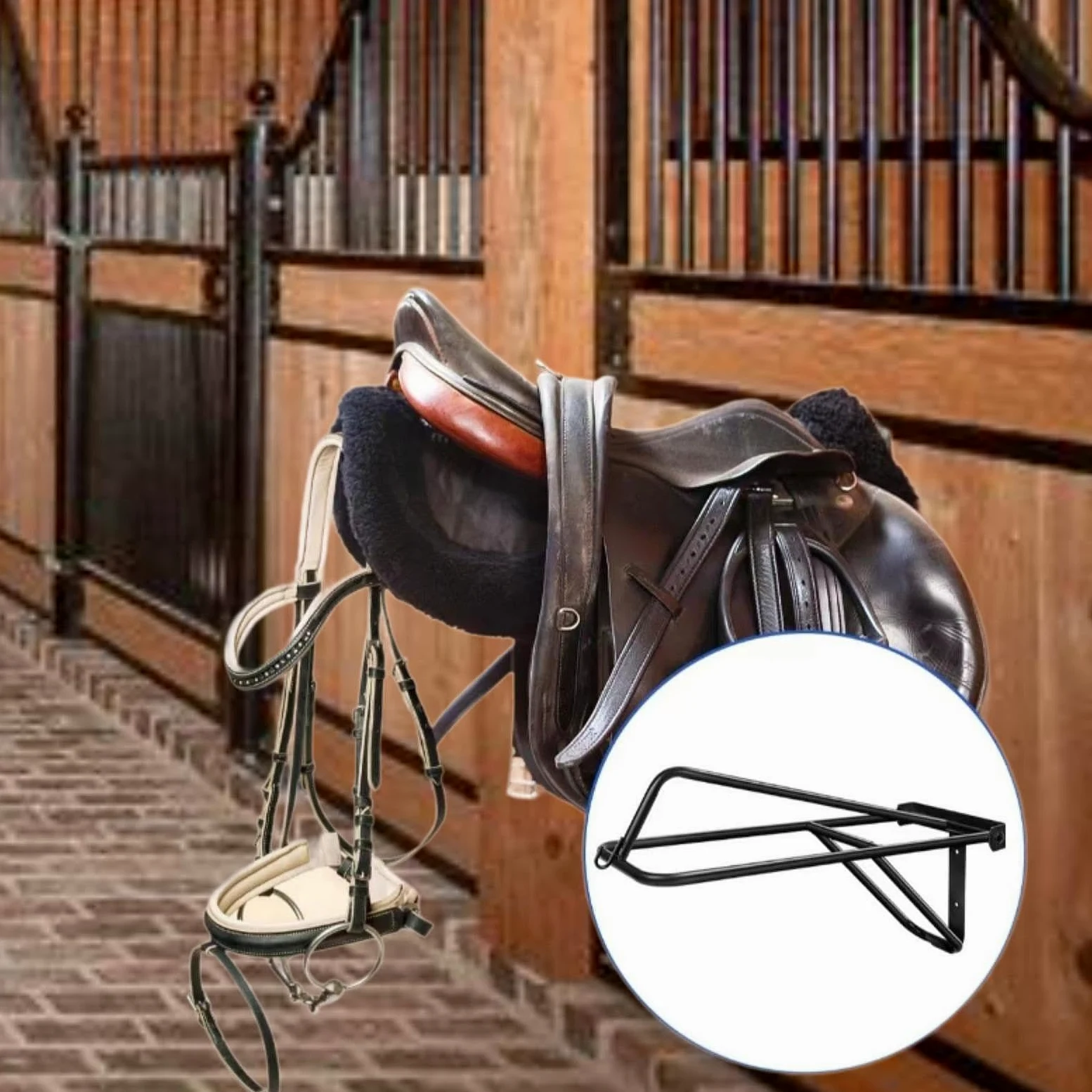 B Baosity Soporte Plegable para Silla de Montar, Soporte para Almohadilla de Silla de Montar, Soporte para Silla de Montar, Aparejos, Almohadilla Y Acces