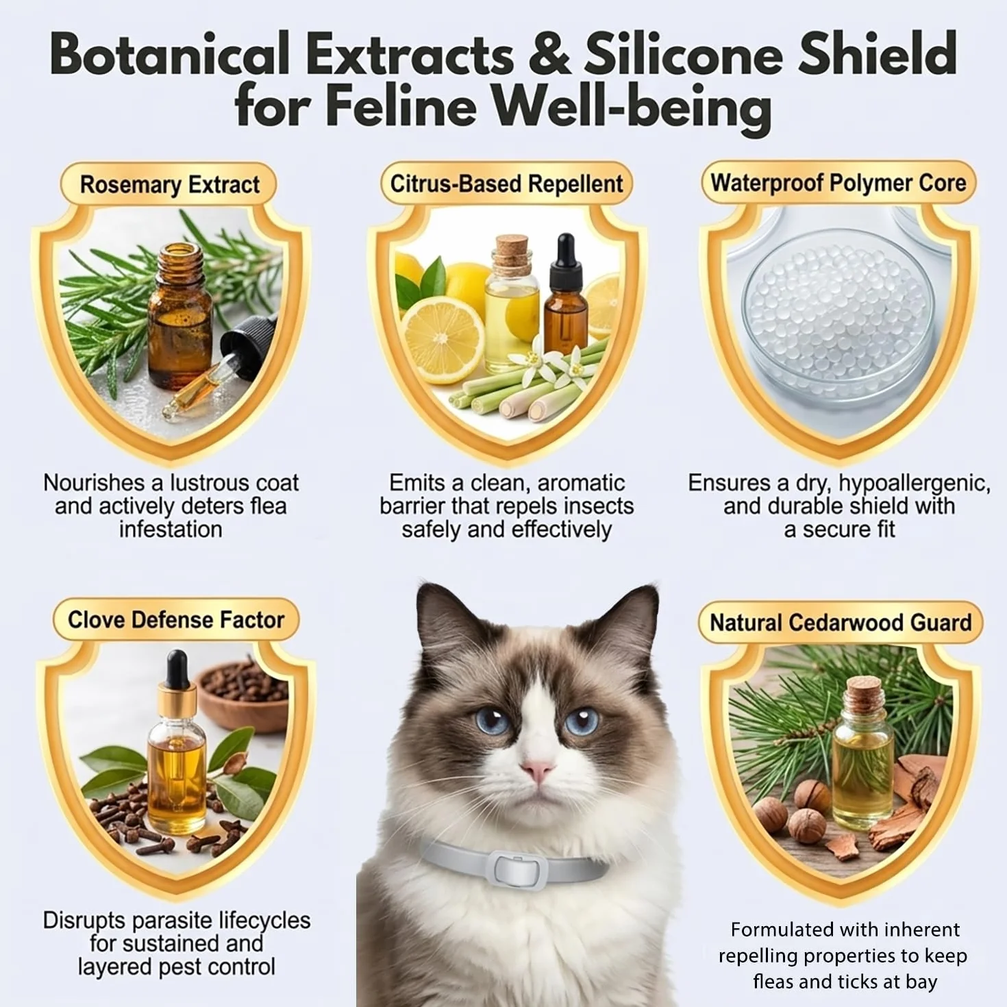 Collar Antiparasitario para Gatos – Anti Pulgas y Garrapatas – Pack de 2 Collares Ajustables con Aceites Esenciales Naturales – Protección Diaria para Gatos Pequeños y Adultos
