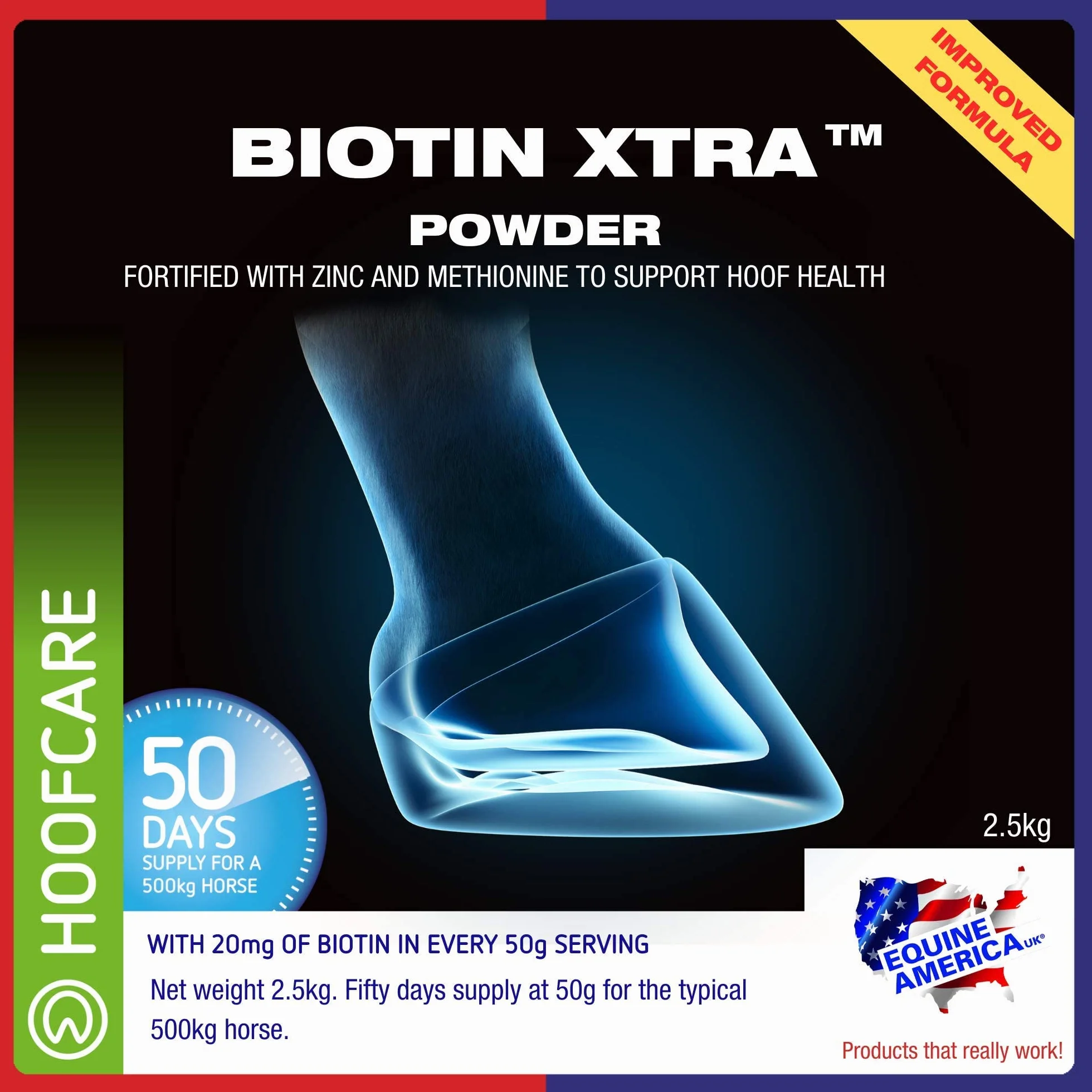 Equine America Biotina Xtra Polvere Integratore per Cavalli e Pony 2,5 kg