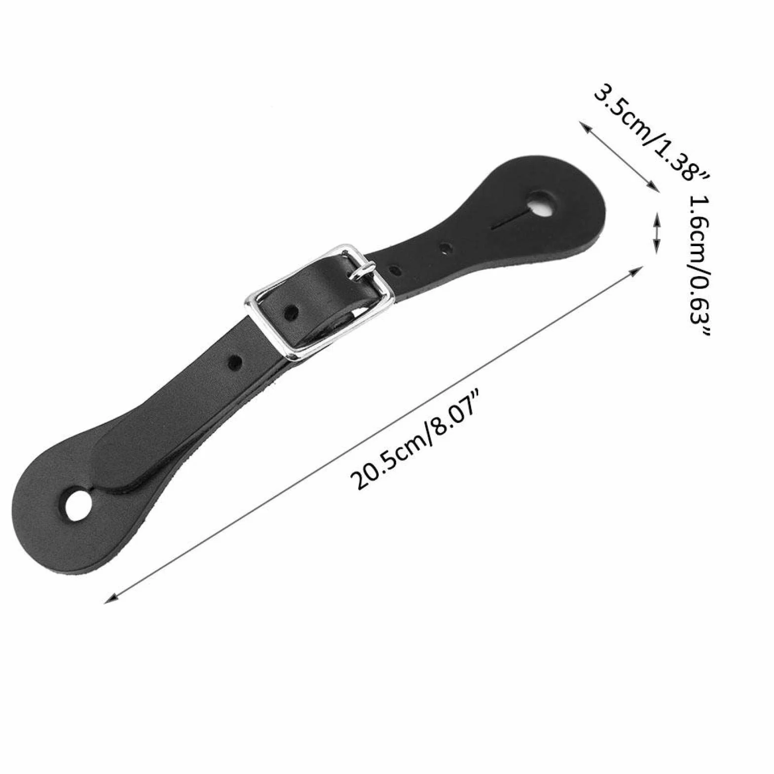 Correa de espuela de Caballo Leatherw 1 par Negro Accesorio para Montar a Caballo