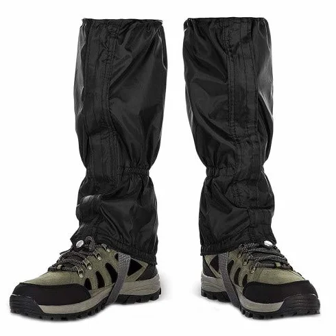 Polainas Impermeable 39 cm a Prueba de Nieve Transpirables Antipicaduras Oxford para Caza Montaña Esquí (1 Par, Negro)