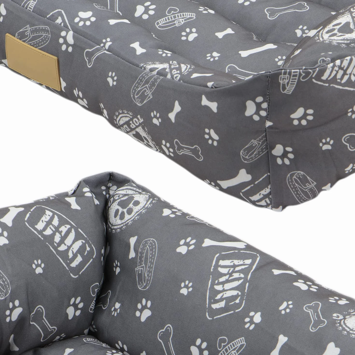 TIENDA EURASIA - Cama de Perro, Cama para Perros Grandes, Medianos y Pequeños, Divertida Cama Perro de Poliester con Interior con Comodas Fibras de Algodon (80 x 60 cm)