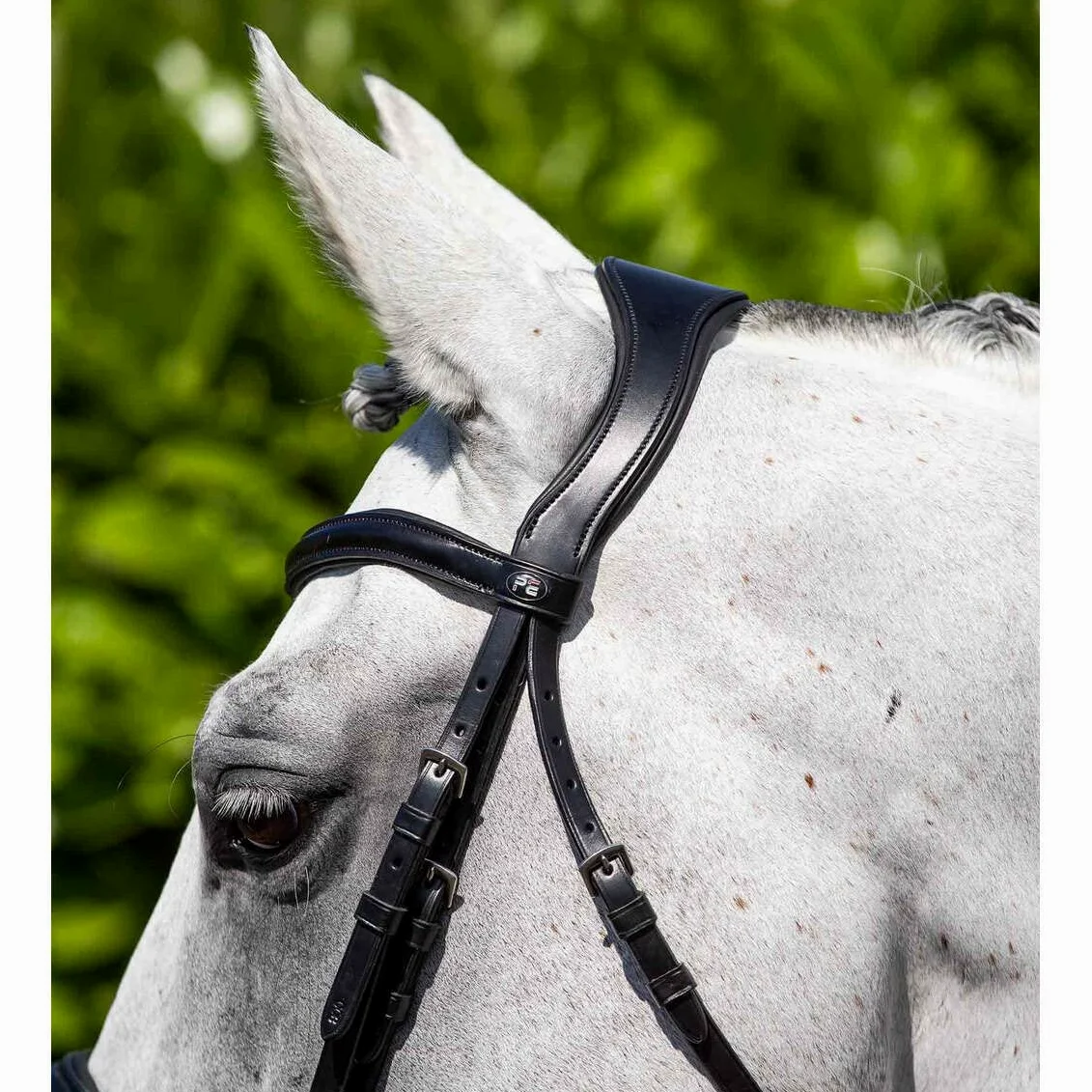 Premier Equine Verdura Anatomic Snaffle Bridle, color negro extra completo