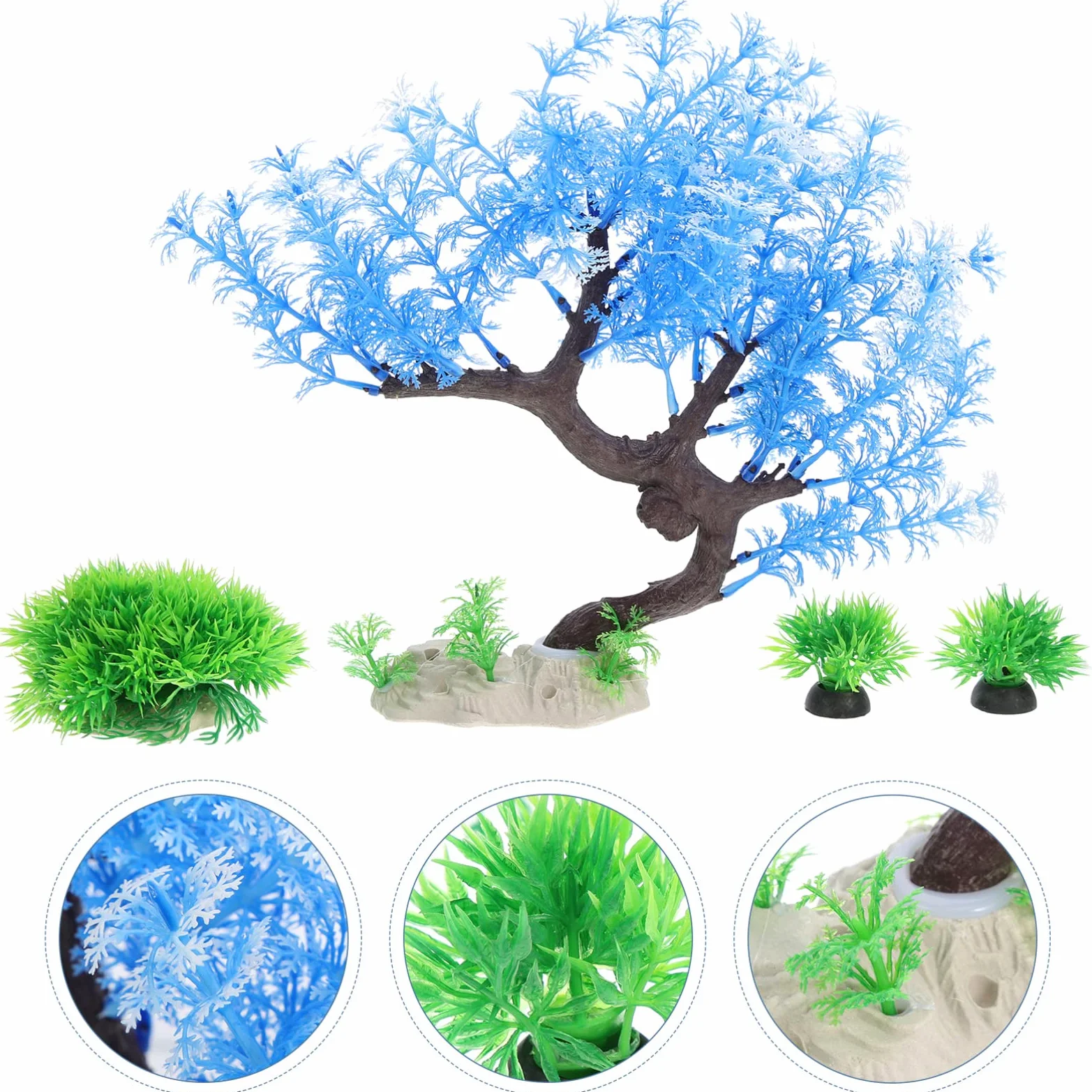 YARNOW 5 Juegos decoración del Acuario Plantas de Simulación Tanques Aire Plantas de Acuario Artificial Plants Aqua Plant pecera plastico Planta Falsa de plastico AbS