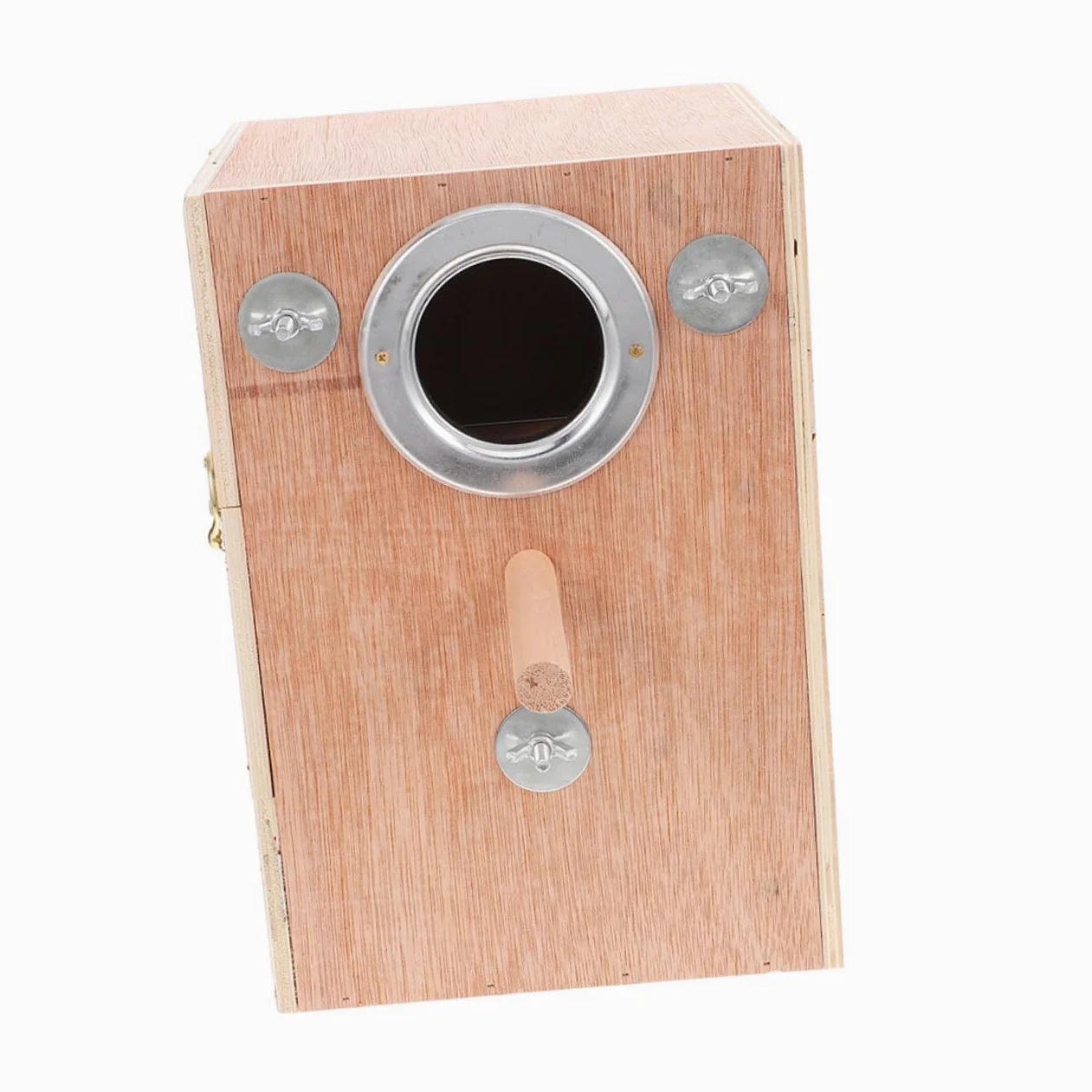 Caja Nido para Periquitos de Madera con Soporte Perchero Colgante Exterior Diseño Seguro y Cómodo Fácil Instalación y Limpieza Compatible con Agapornis Cacatúas y Pinzones