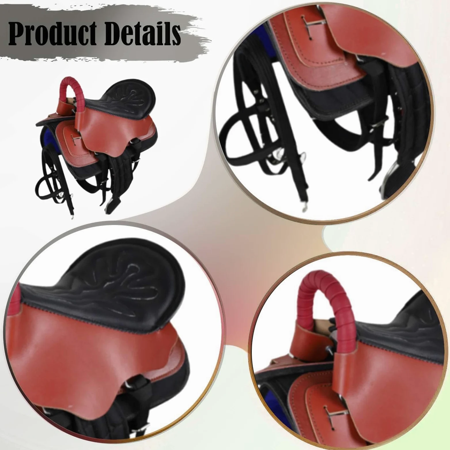 MERIGLARE Juego de Silla de Montar para Caballo, Asiento para Montar, Resistente Al Desgaste, Accesorio Deportivo, Cómodo, Fácil de Instalar, Equipo E
