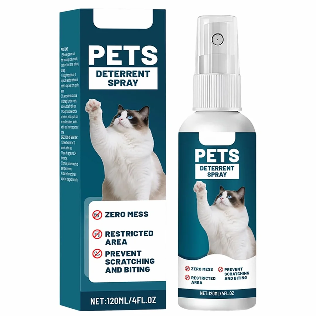 EIHI Spray Repelente Gatos,Spray Antiarañazos Gatos,Spray Ahuyentador para Gatos para Proteger Sofá y Muebles,Ideal para Uso Indoor y Outdoor con Gatos y Gatitos(120ML)