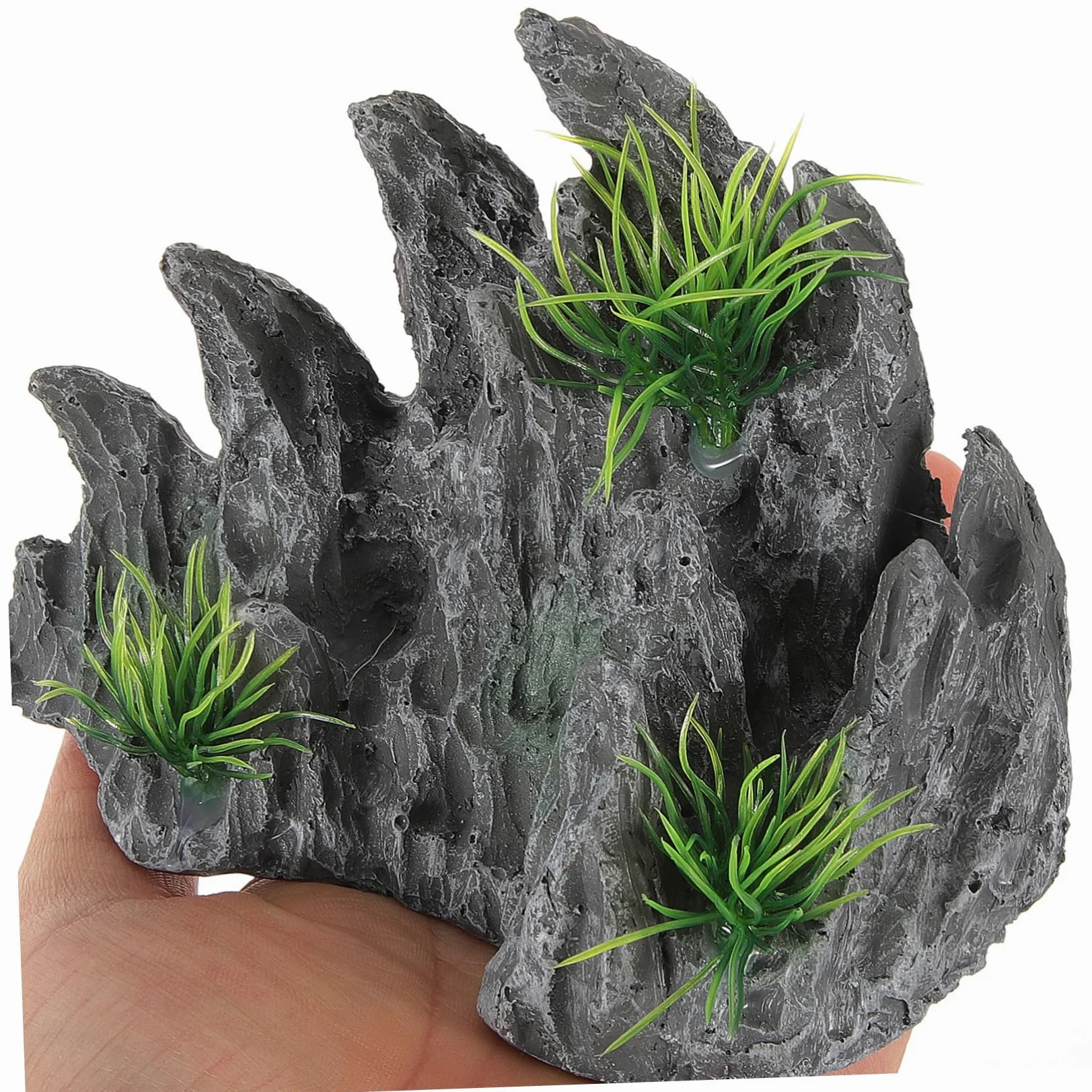 OUNONA Decoración del Paisaje del Acuario Decoración De Acuario De Peces Decoraciones De Peceras Acuarios Estatua De Rocalla Pecera Rocalla Resina 2 Piezas X 4