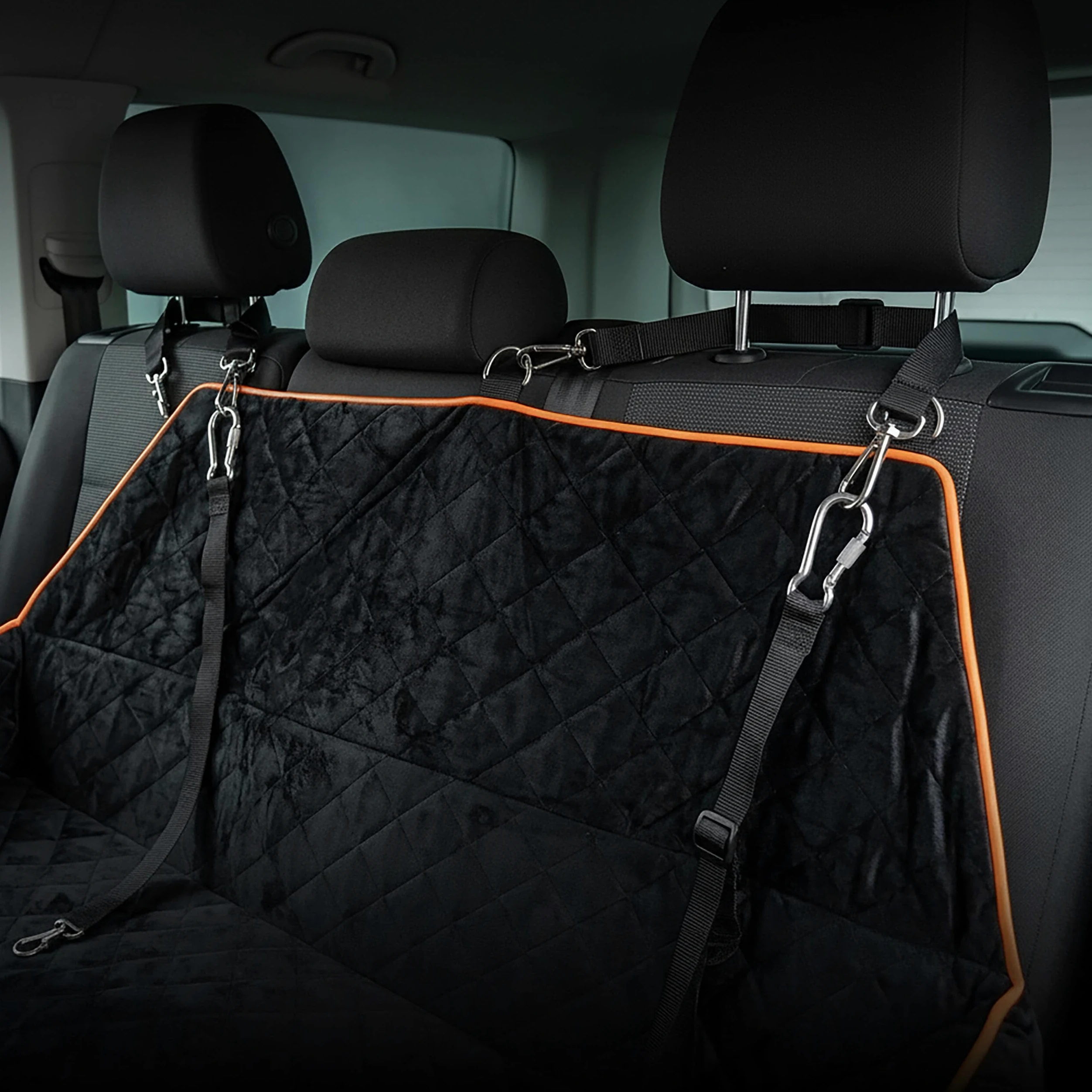 Relaxdays Asiento de Coche para Perros, Maletero y Asiento Trasero, Negro | perros grandes de hasta 60 kg, XXL, protección para el maletero, dimensiones: (Al x An x Fon) 20 x 110 x 50 cm