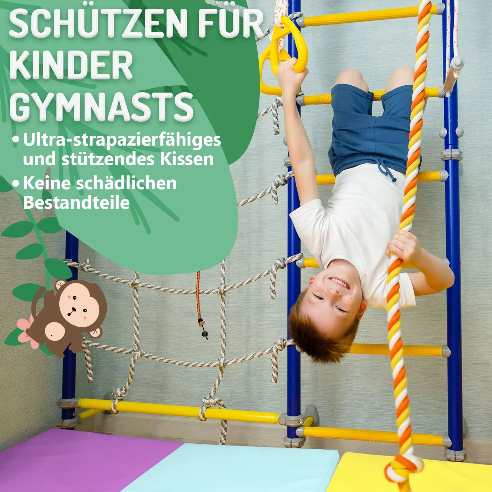PhysKcal Esterilla de Gimnasia Plegable 5 Paneles Suave con Asas de Transporte