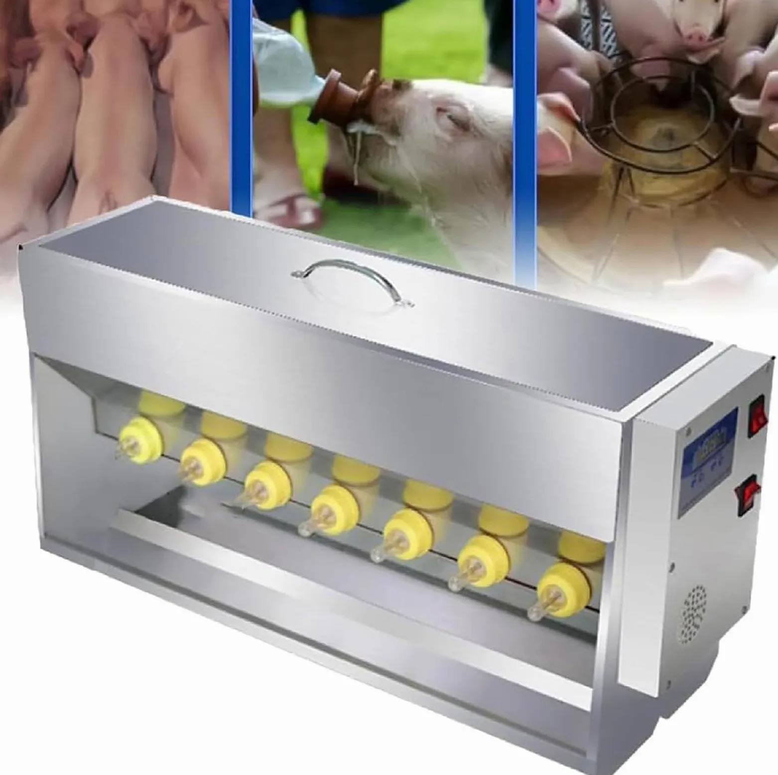 Biberón automático de alimentación para lechones con temperatura constante y pezones de silicona para una estación de alimentación eficiente de granja, promueve el crecimiento saludable de los