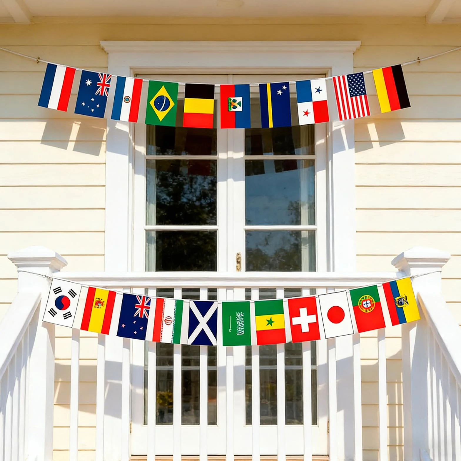 Campeonato Mundial 2026 Banderines 42 países 10 m decoración fiesta fútbol Alemania