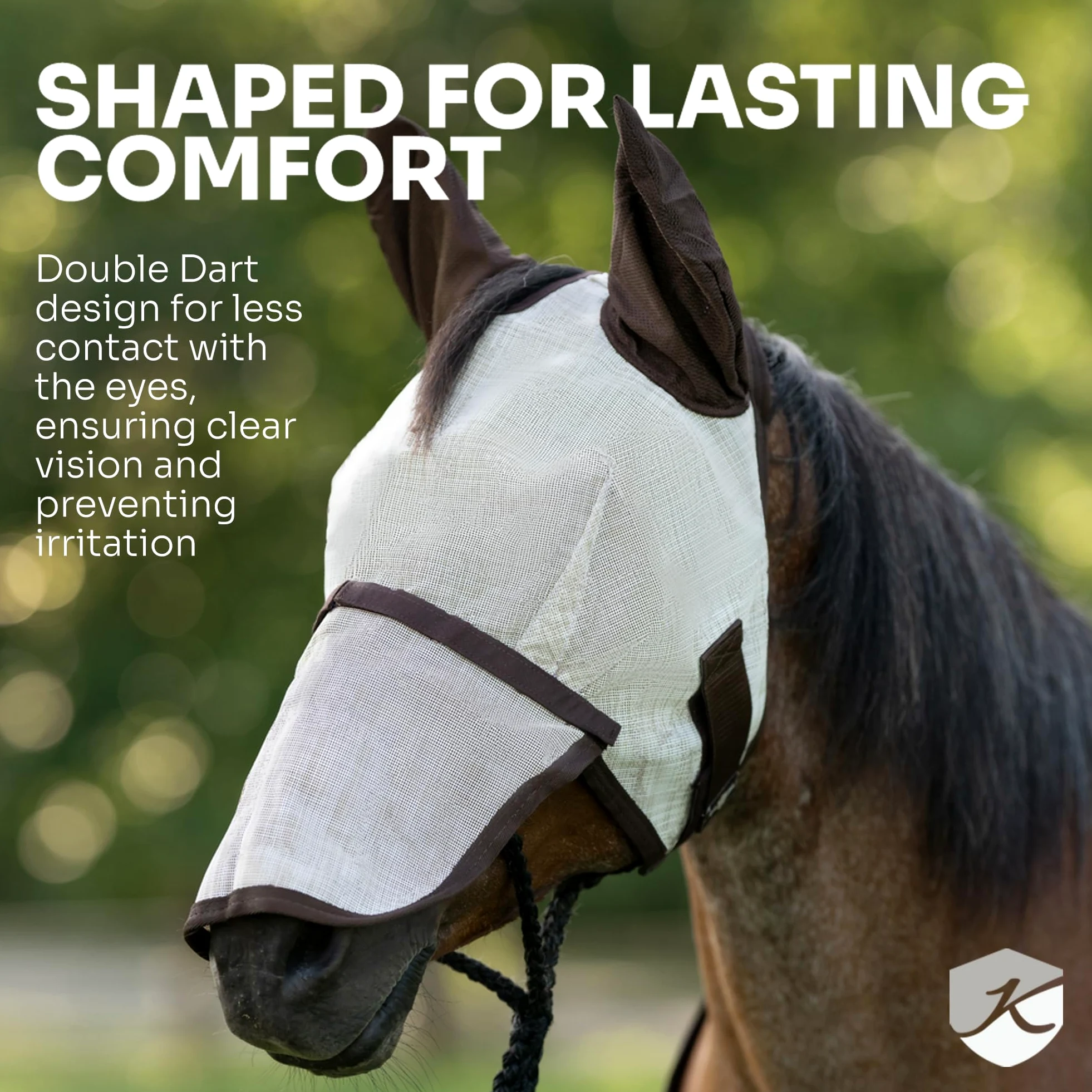 Kensington Fly Mask with Fleece Trim and Ears with Forelock Hole