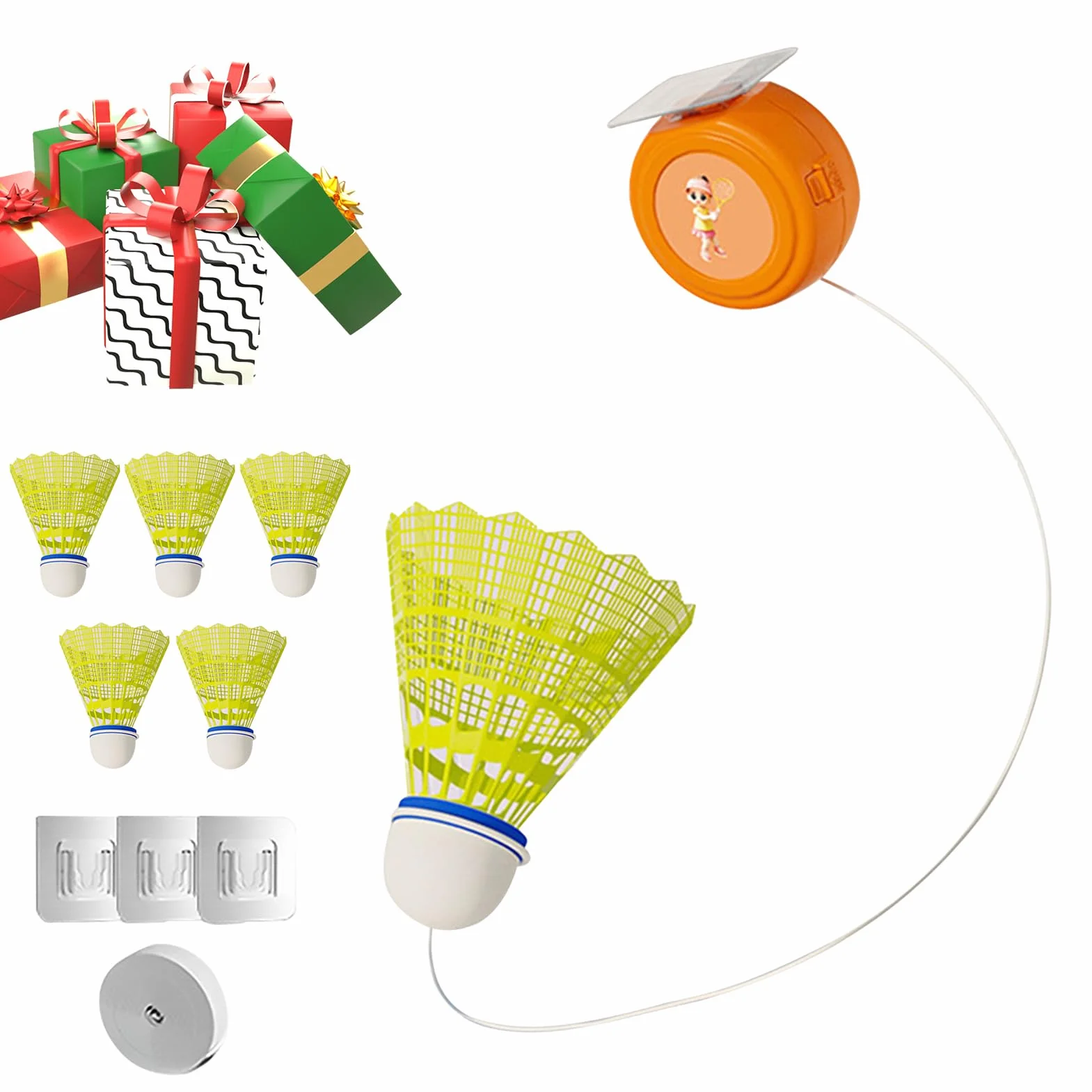 Dispositivo de bádminton ajustable, entrenador de coordinación para práctica en parques, jardines, salas
