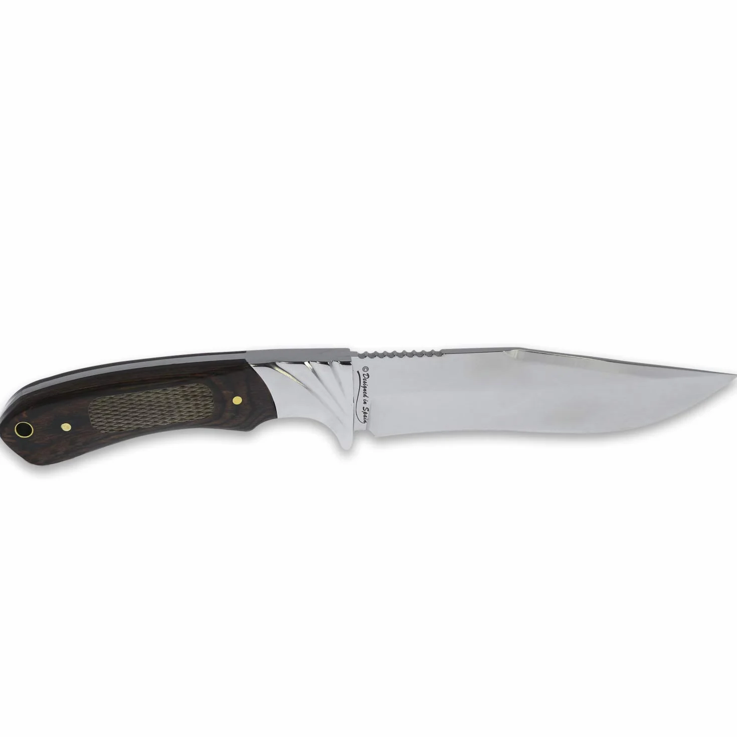 iFIELD Cuchillo de caza Camper EL29009 26 cm Hoja 14 cm Acero Inoxidable Miel Marrón Funda Piel
