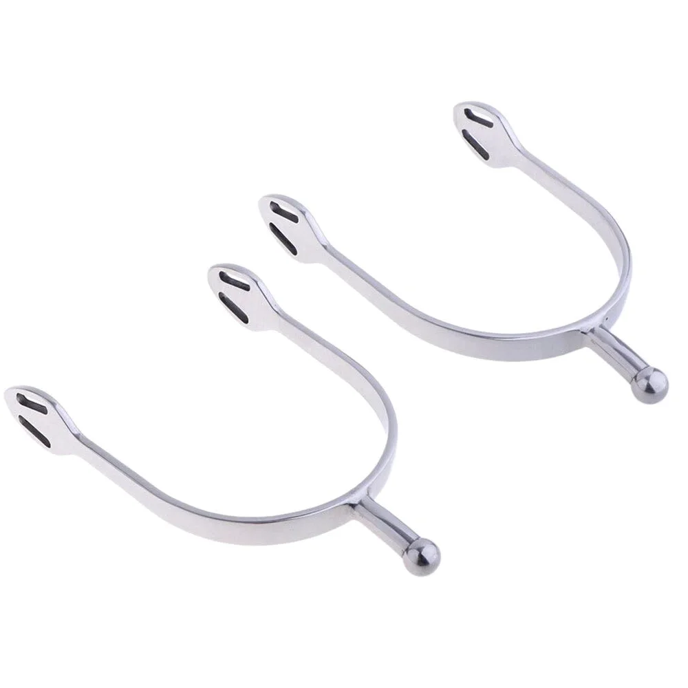 Espuelas ecuestres de acero inoxidable para hombres y mujeres, equitación occidental, 14 x 8 x 2 cm, 1 par