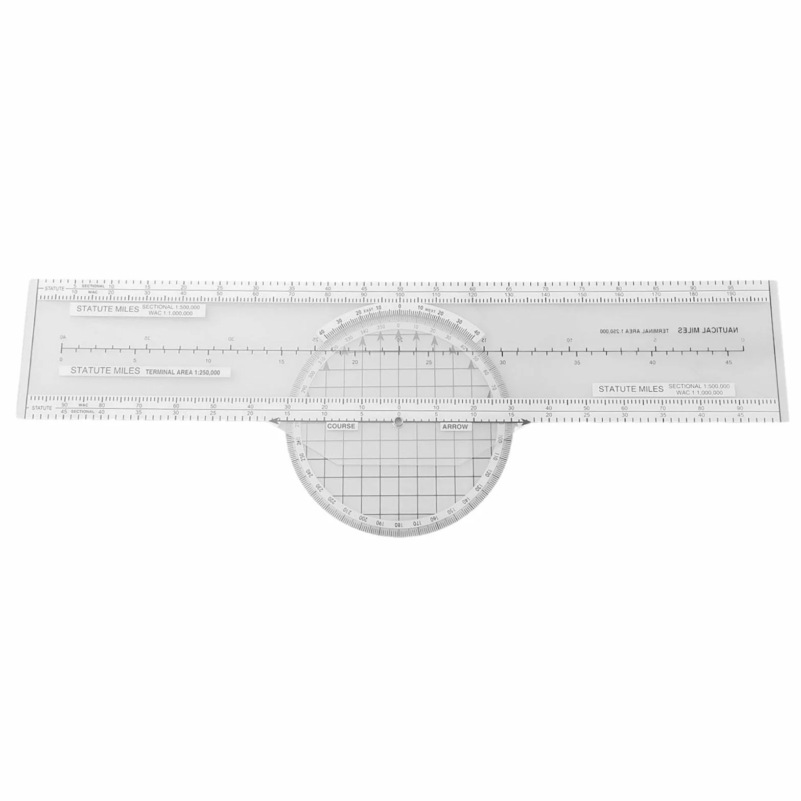 Para Pilot CRP-1 Plotter de aviación regla deslizante navegación 360 grados 4 escalas VFR