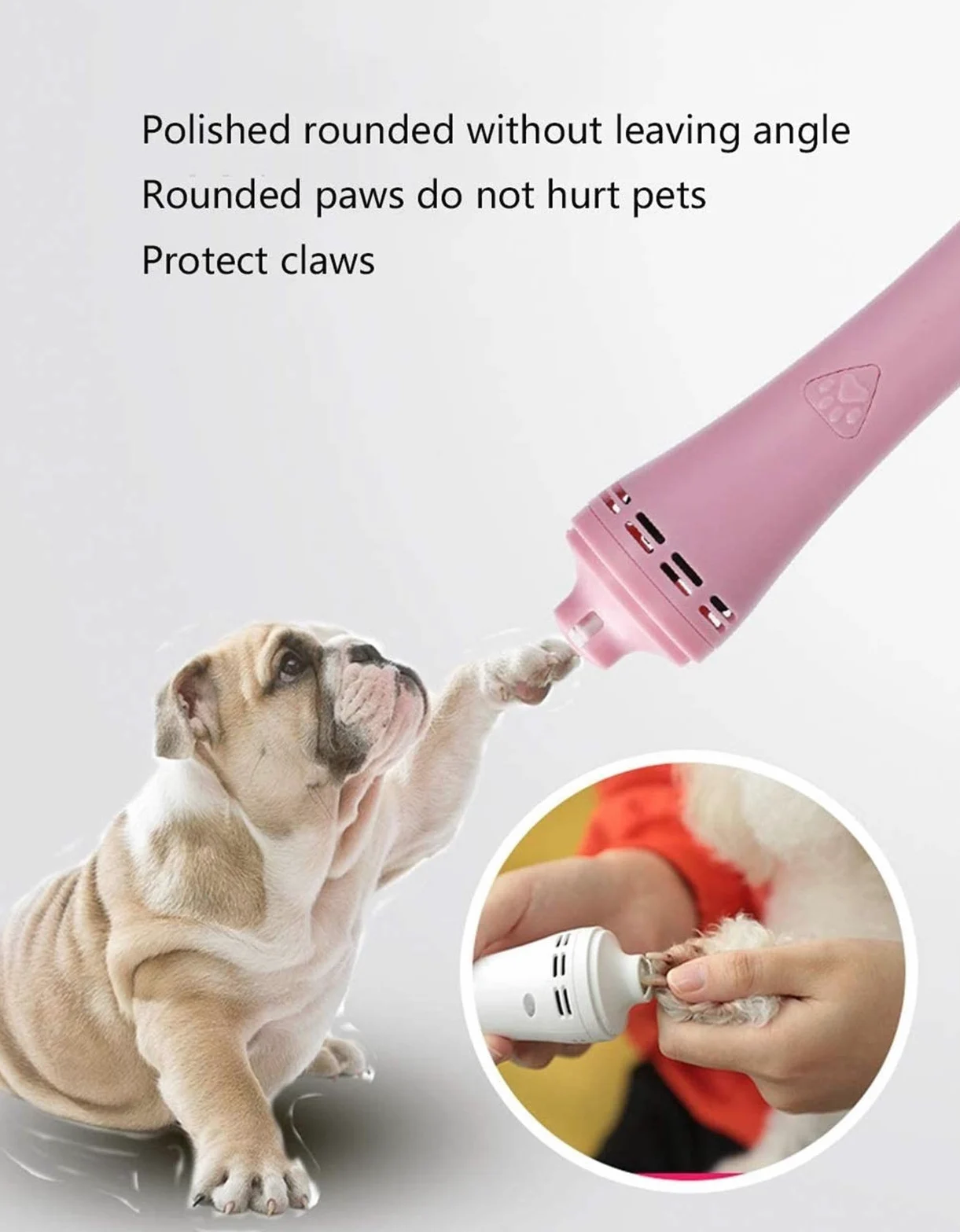 Piedra de Clavo for Perros Clipper, recortador de Clavos de Mascota eléctrica Patas indoloras, Aseo y Suavizado, Amoladora de Clavos de Perro Potente for pequeños Perros medianos Gatos
