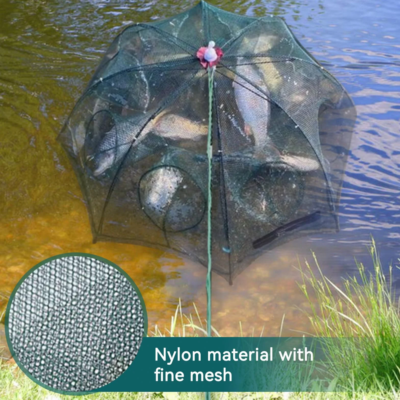 Cyrank Trampa de 6/12 Agujeros Red de Pesca Plegable para Cebo de Cangrejos