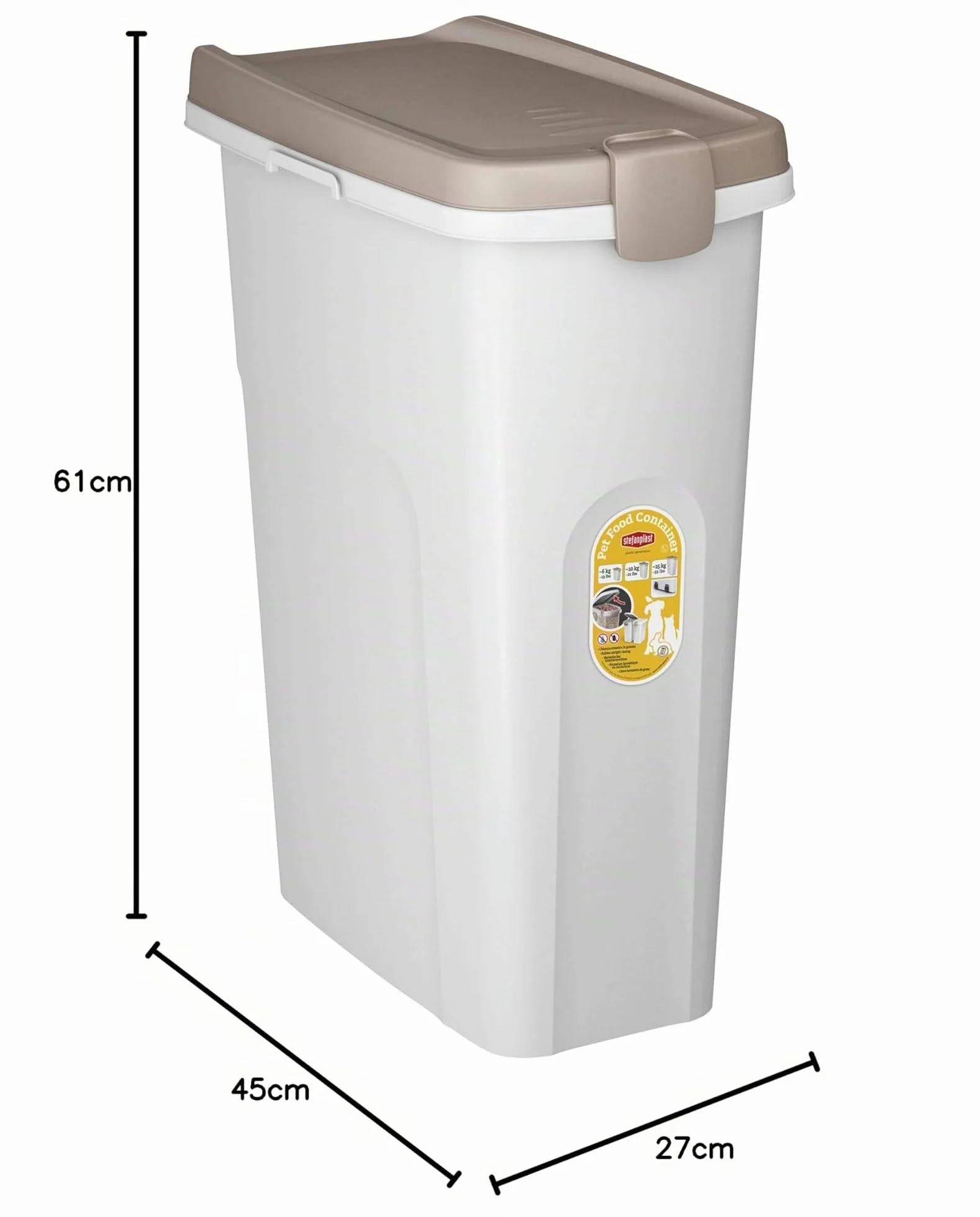 Stefanplast Contenedor Pet Food para Perro Marrón/Blanco 40 L
