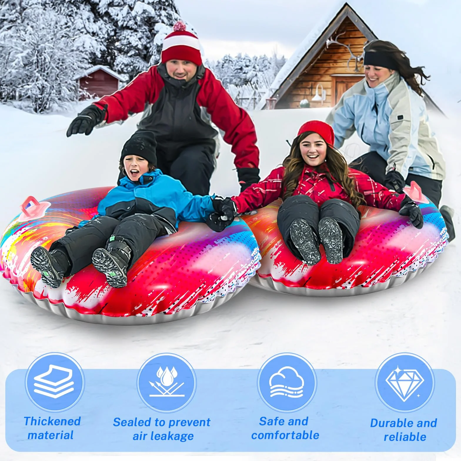 Colchoneta Nieve Fancysky Trineo Inflable 80x80 cm Tobogán Nieve Invernal