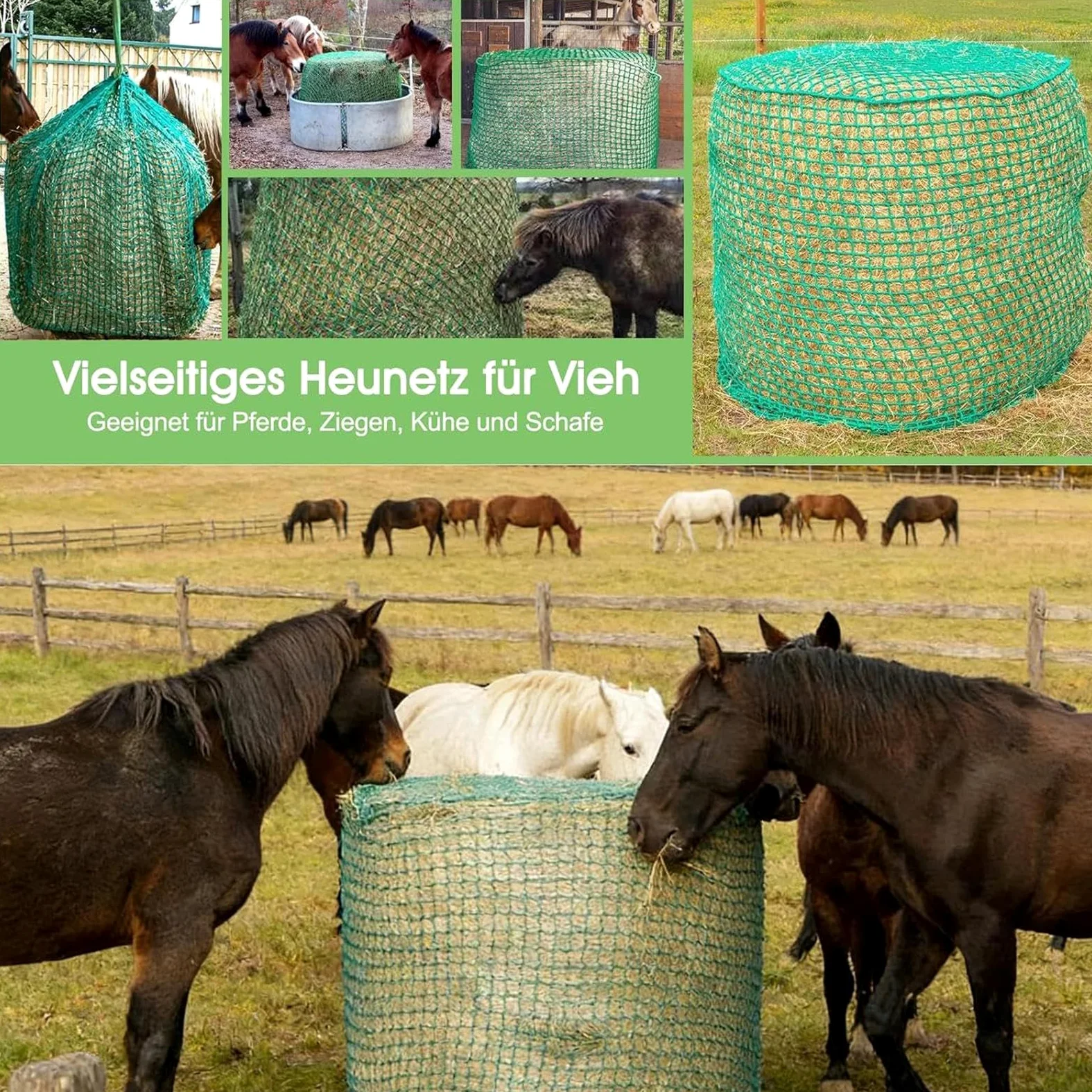Red para Heno Organizador De Alimento para Caballos | Bolsa De Alimento Para Ganado Para Pesebres, Paddocks, Veterinarios, Establos, Escuelas Ecuestres Y