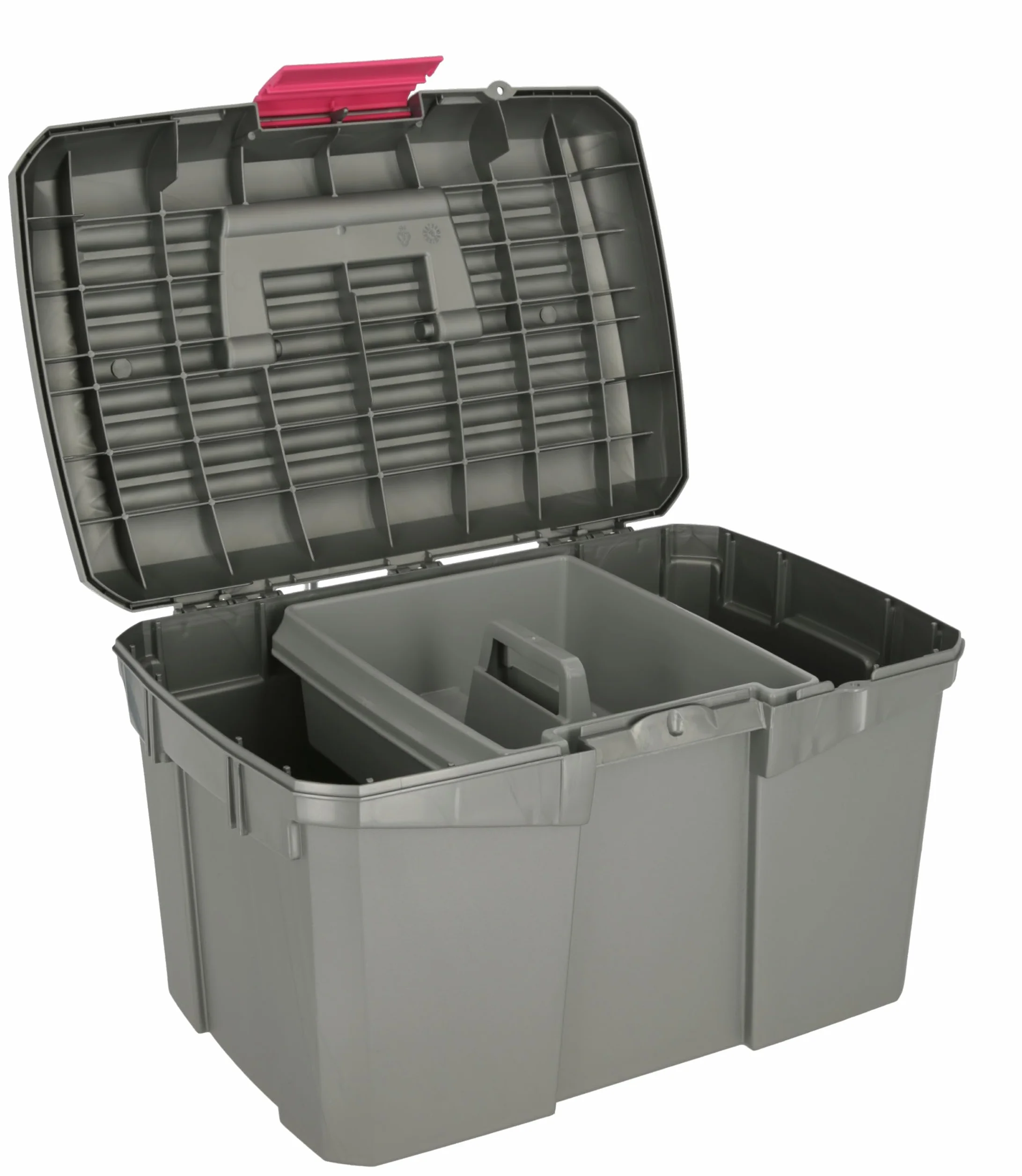 Covalliero Caja limpieza Siena gris/rosa con inserto extraíble