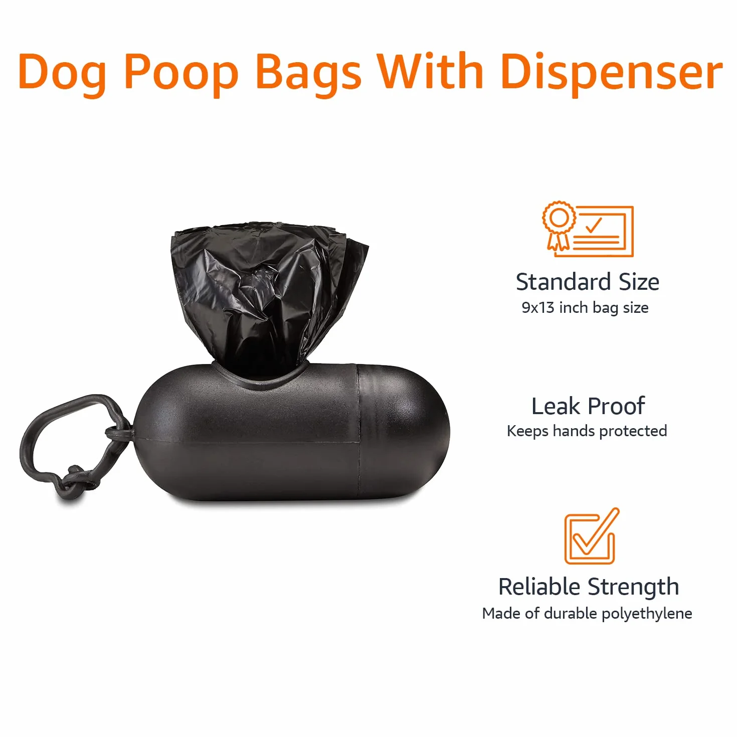 Amazon Basics Bolsas de basura para perros sin perfume 600 bolsas dispensador clip correa