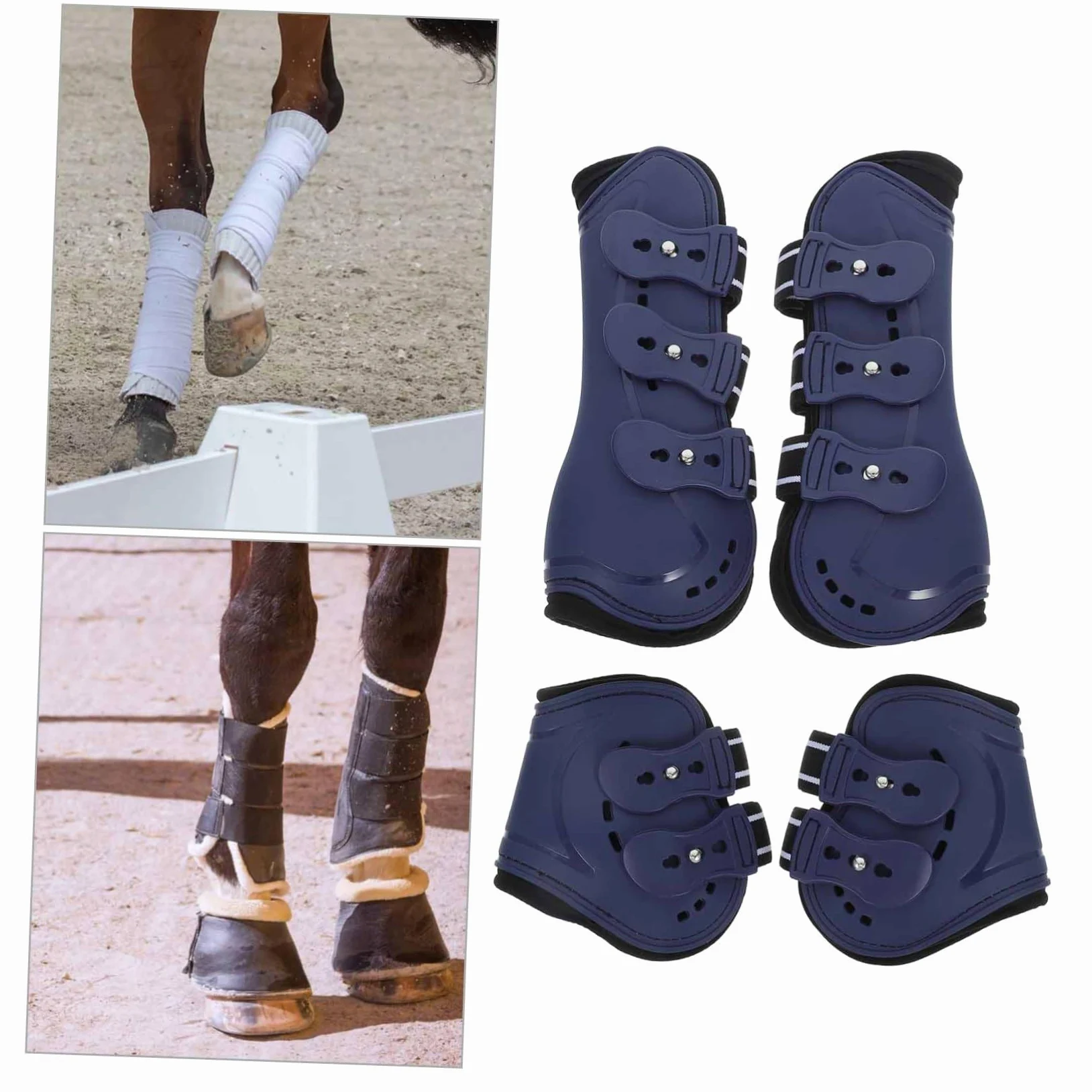 4 para Patas De Caballo, Equipo De Protección para Caballos, Botas De Envío para Caballos, Botas para Patas Delanteras Y Traseras, Botas para Montar, Fundas para Pies