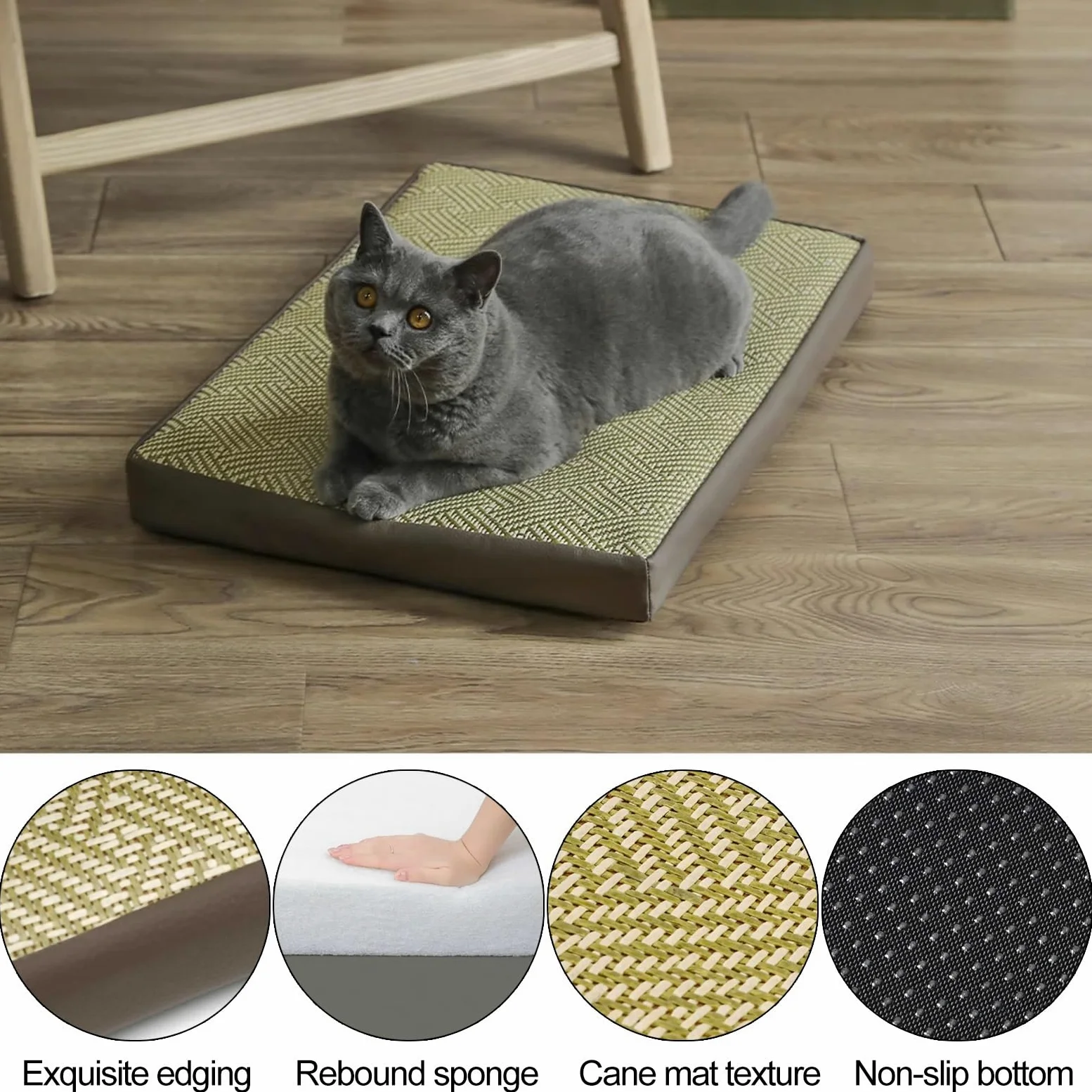 Manta Refrescante Perro, Tapete Refrescante Lavable for Mascotas de Interior y Exterior con Base Antideslizante(Light Brown,80x60cm)