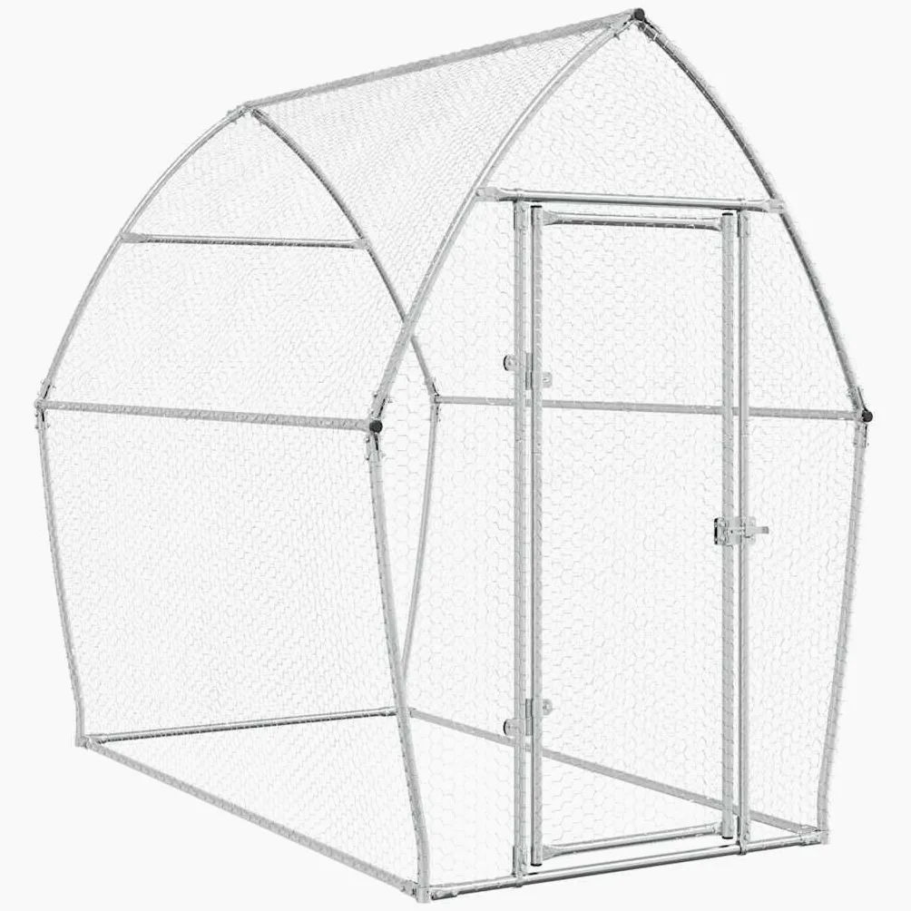 Jaula para pollos de acero galvanizado, estable gallinero exterior, gran recinto para aves de corral para gallinas, patos y animales pequeños, recinto al aire libre para el jardín, 200 x 105 x