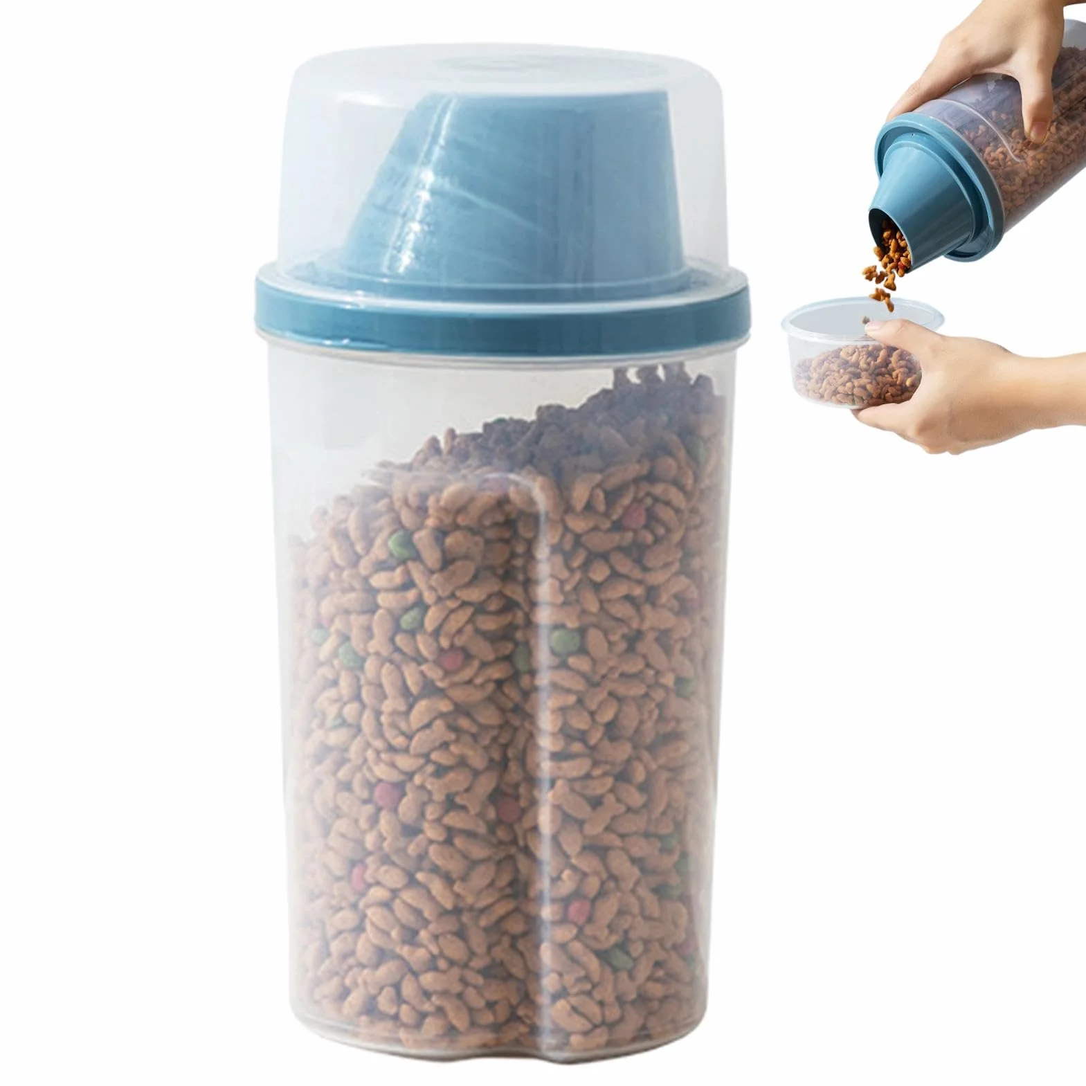 Contenedor hermético de almacenamiento para alimentos para mascotas, dispensador de aperitivos para cachorros de 1000 ml, perfecto para almacenamiento de alimentos secos en casa, viajes y