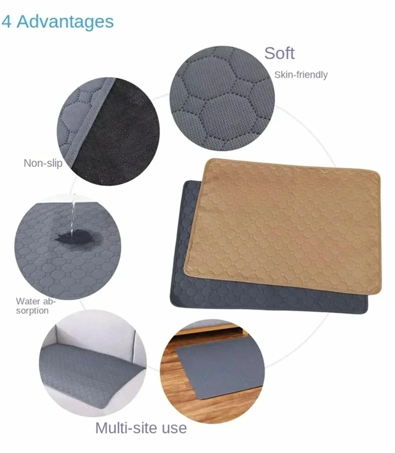 Almohadillas Reutilizables Para Perros Almohadillas for orinar de perros, manta reutilizable, pañal altamente absorbente, almohadilla de adiestramiento de cachorros lavable, cama for mascotas, esteril